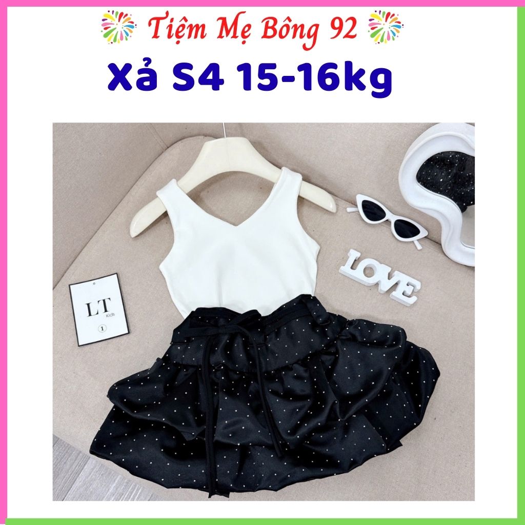 Xả S4 15-16kg: Sét áo cổ tim chân váy bèo tầng HG2