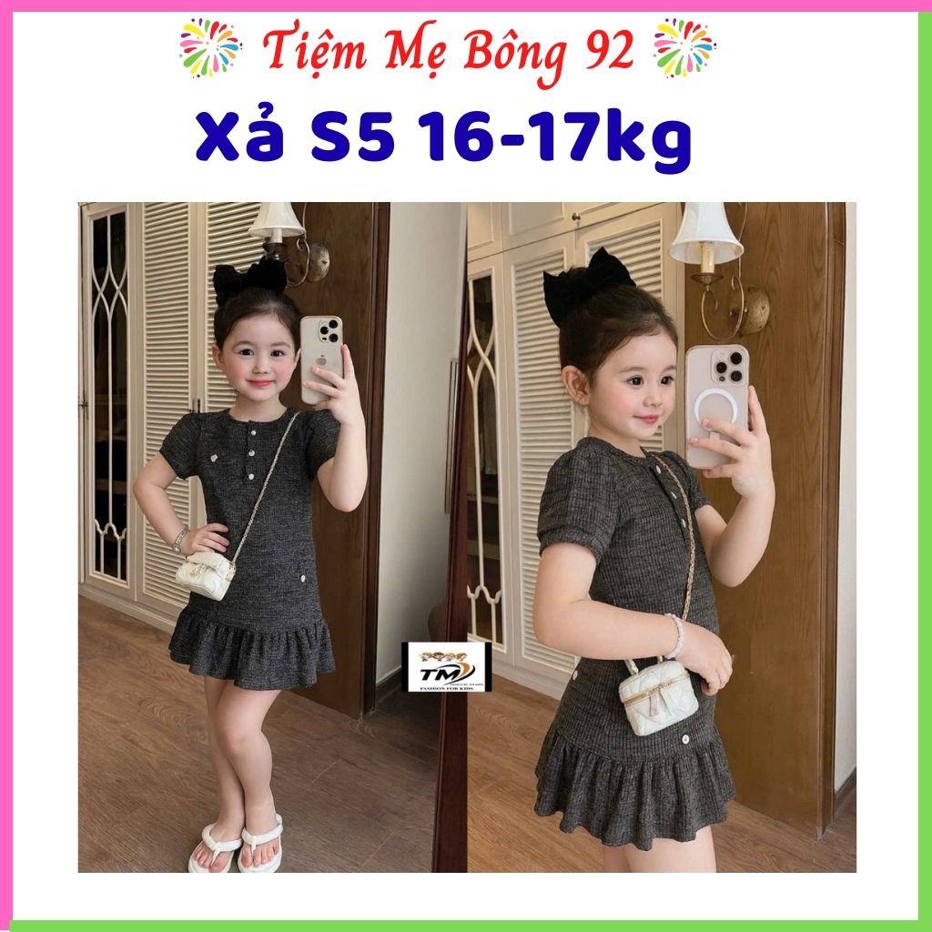 Xả S5 16-17kg: Sét váy len body bé gái HG5