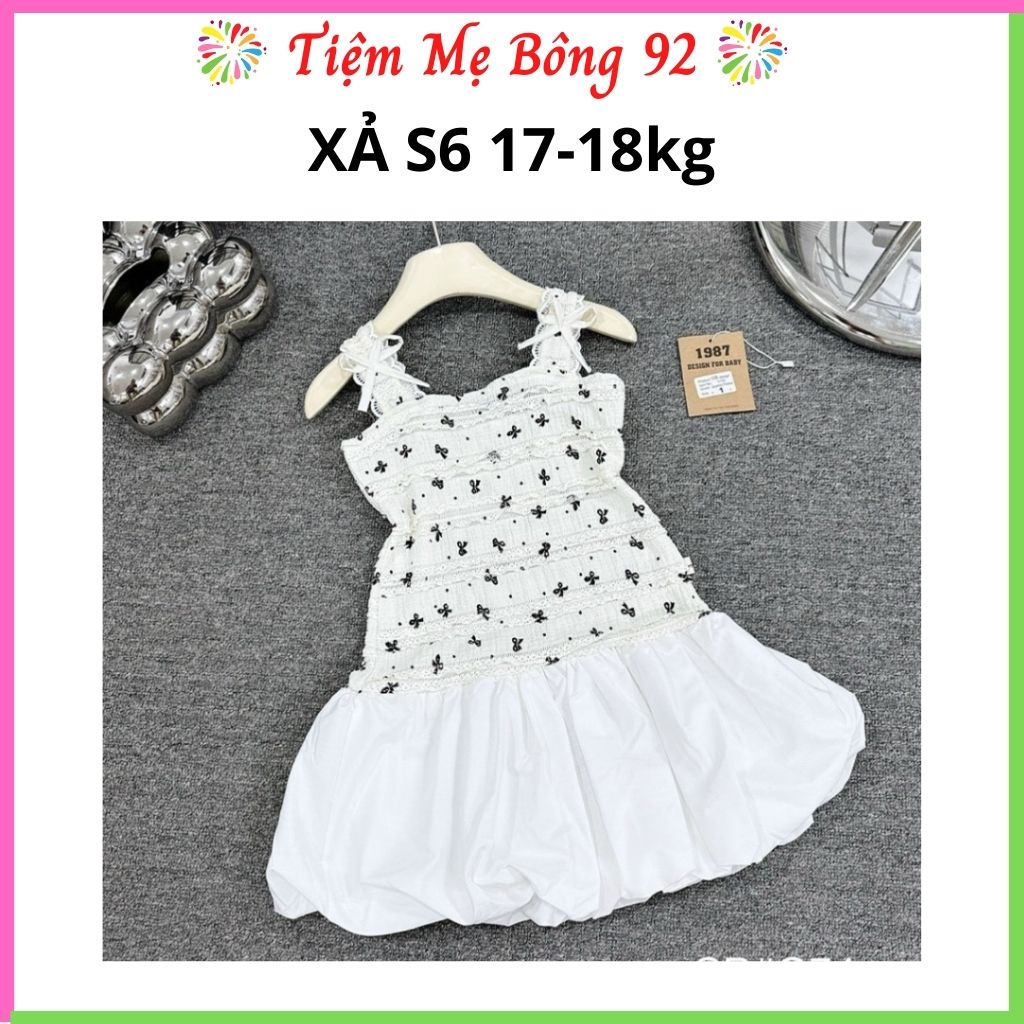 Xả S6 17-18kg: Váy 2 dây hình nơ in tràn thân dưới bồng HG4