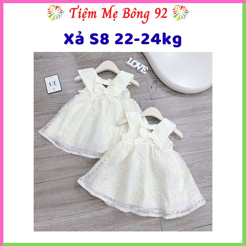 Xả S8 22-24kg: Váy ren cổ v bé gái HG4