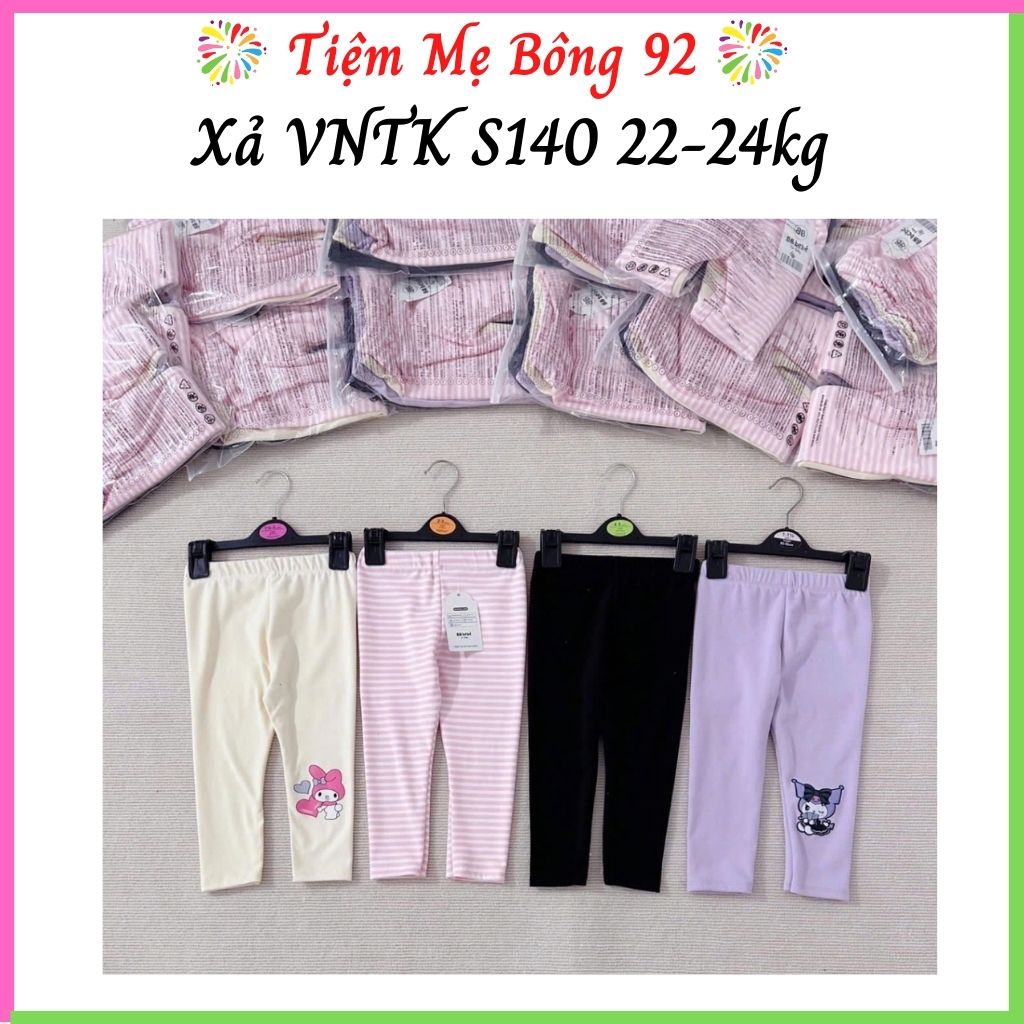 Xả VNTK S140 22-24kg: Sét 4 quần zip lông korumi bé gái TG2