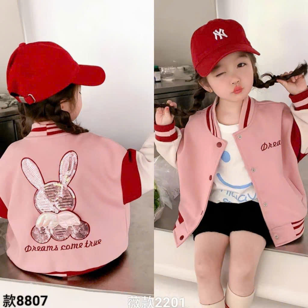 Xả VNXK 12-14kg: ÁO KHOÁC BOMBER NI TÀU THÊU ĐÁP THỎ KIM SA TG5