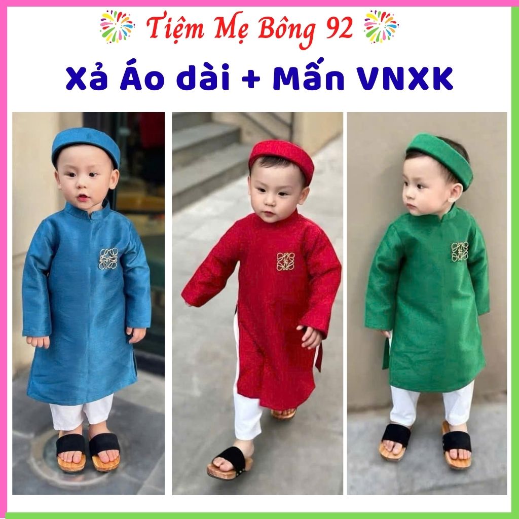 Xả VNXK: Áo dài kèm mấn bé trai VNXK (Không kèm quần)