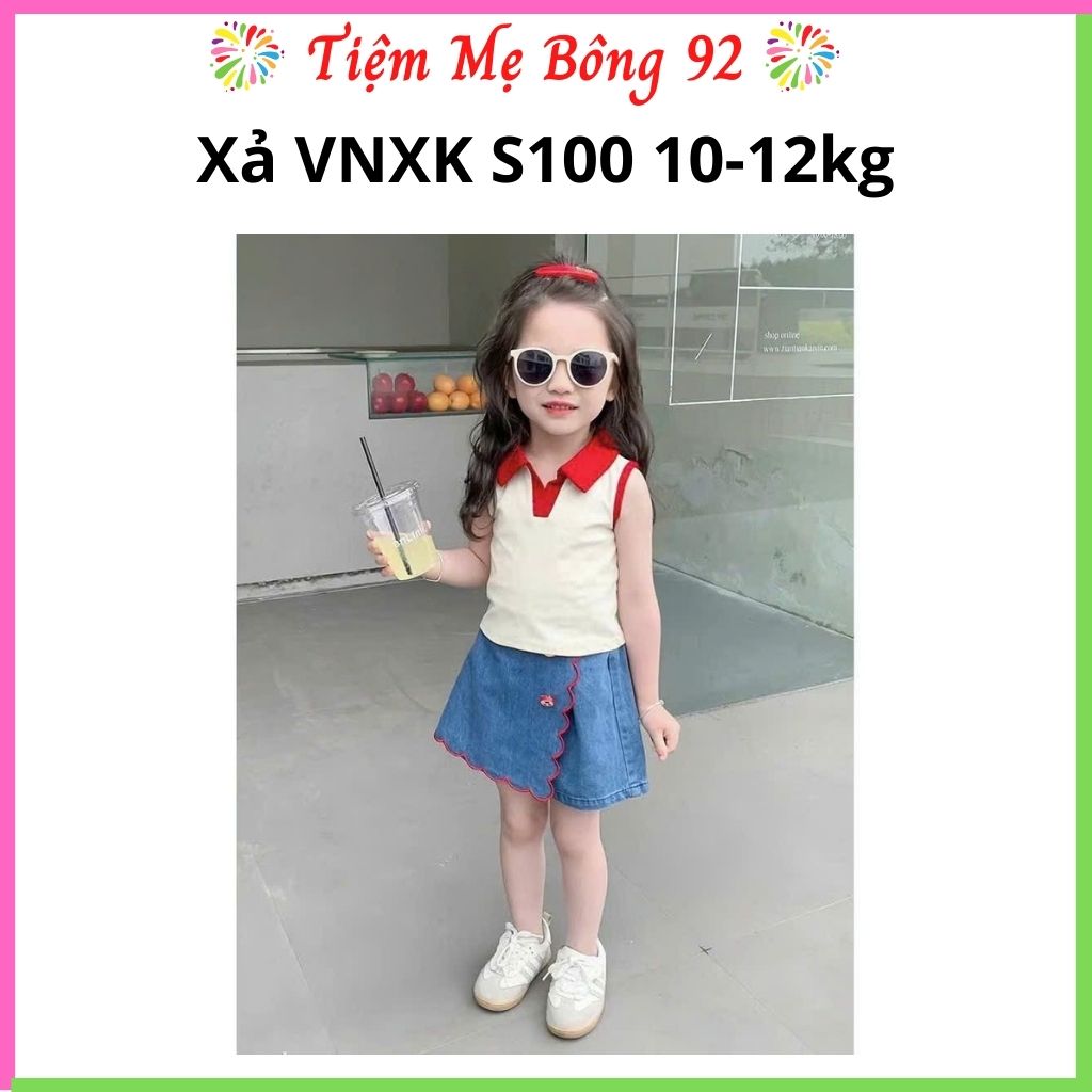 Xả VNXK S100 10-12kg: Sét áo cotton chân váy jean HG4