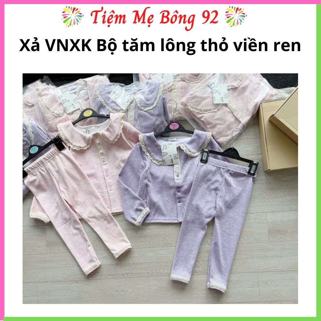 Xả VNXK S100 9-11kg : Bộ tăm lông thỏ viền ren TG4