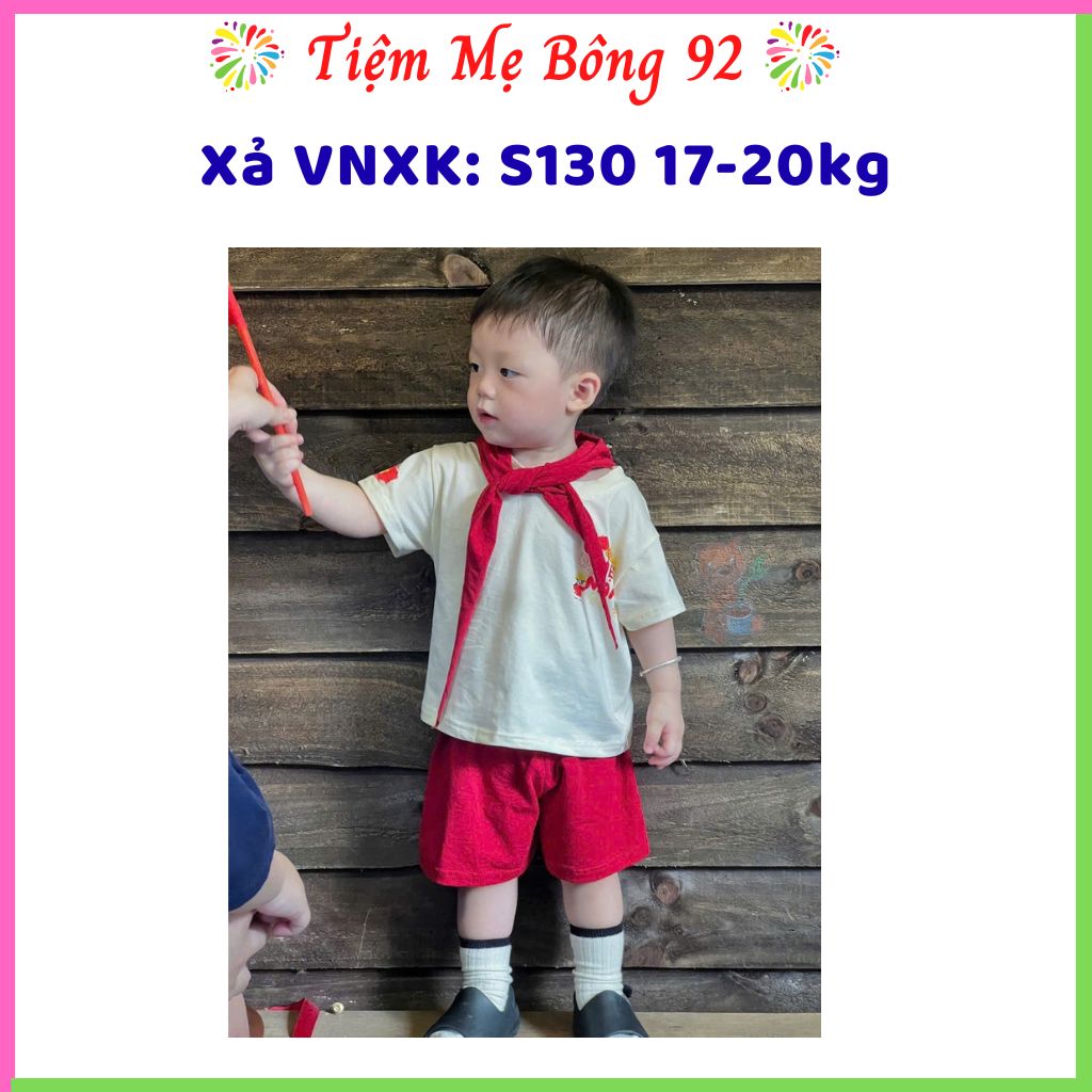 Xả VNXK: S130 17-20kg Bộ cotton kèm khăn bé trai