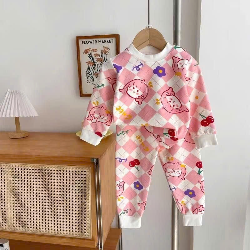 Xả 7-8kg : Bộ cotton zip hồng TG5 #39k