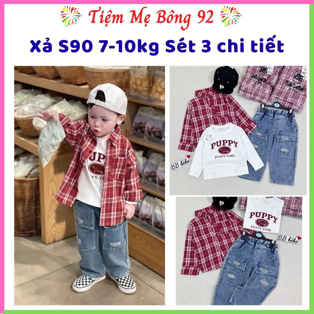 Xả set 3 chi tiết bé trai S90 7-10kg #125k