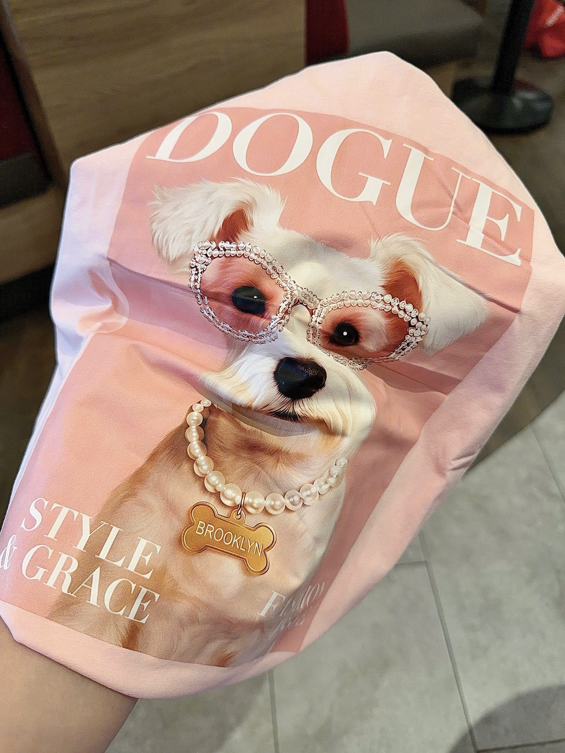 Sét áo cotton hồng DOGUE quần kem nữ