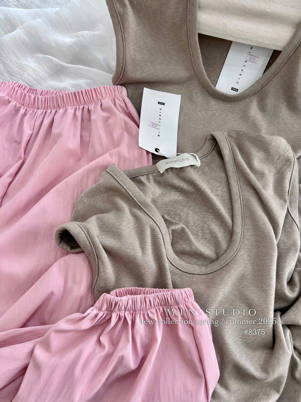 Sét áo cotton quần gió hồng nữ S 40-47kg BN2