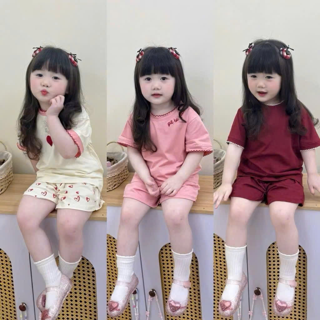 sét 3 bộ côtton mát bé gái