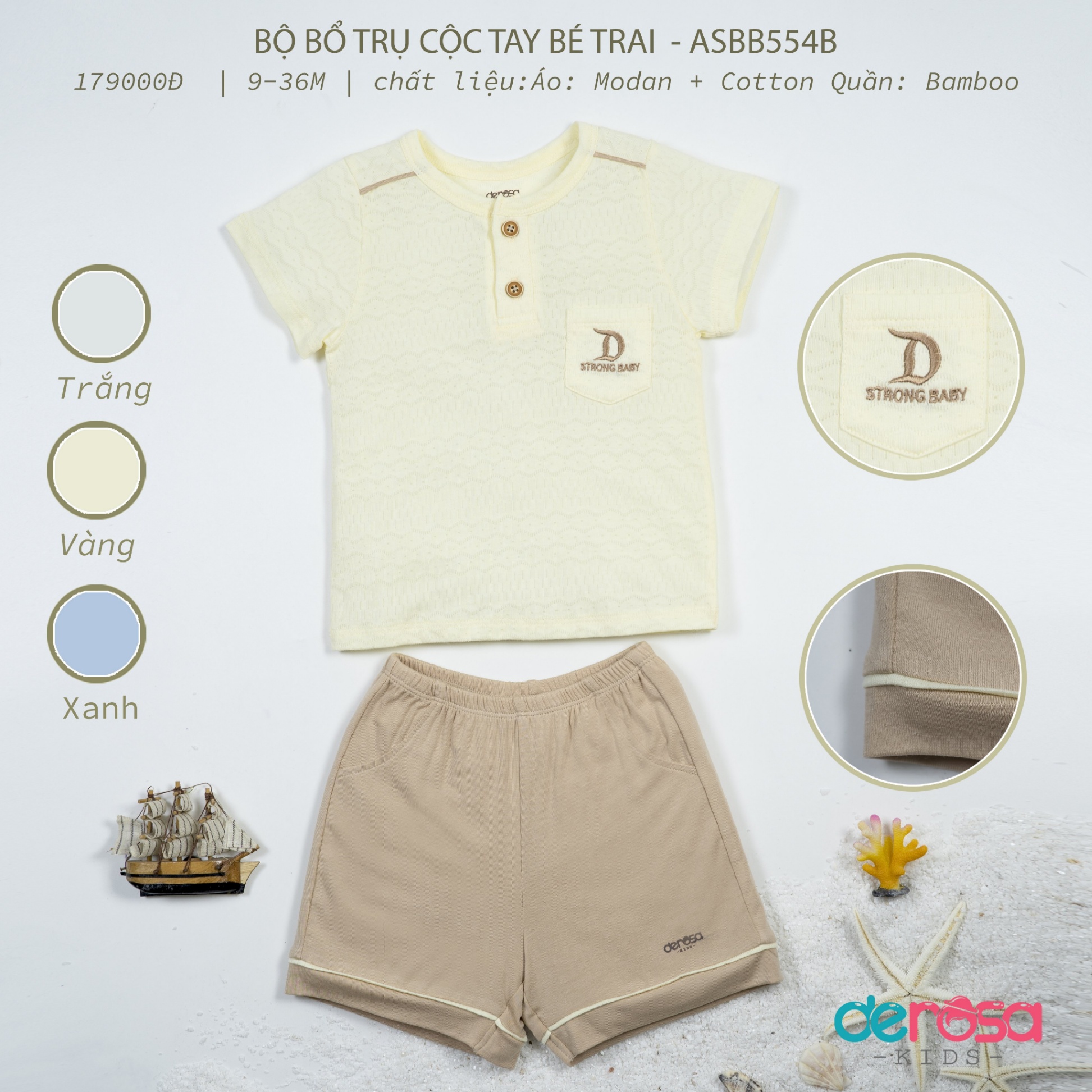 ASBB554B-(9-36M)- Bộ áo cổ trụ BT