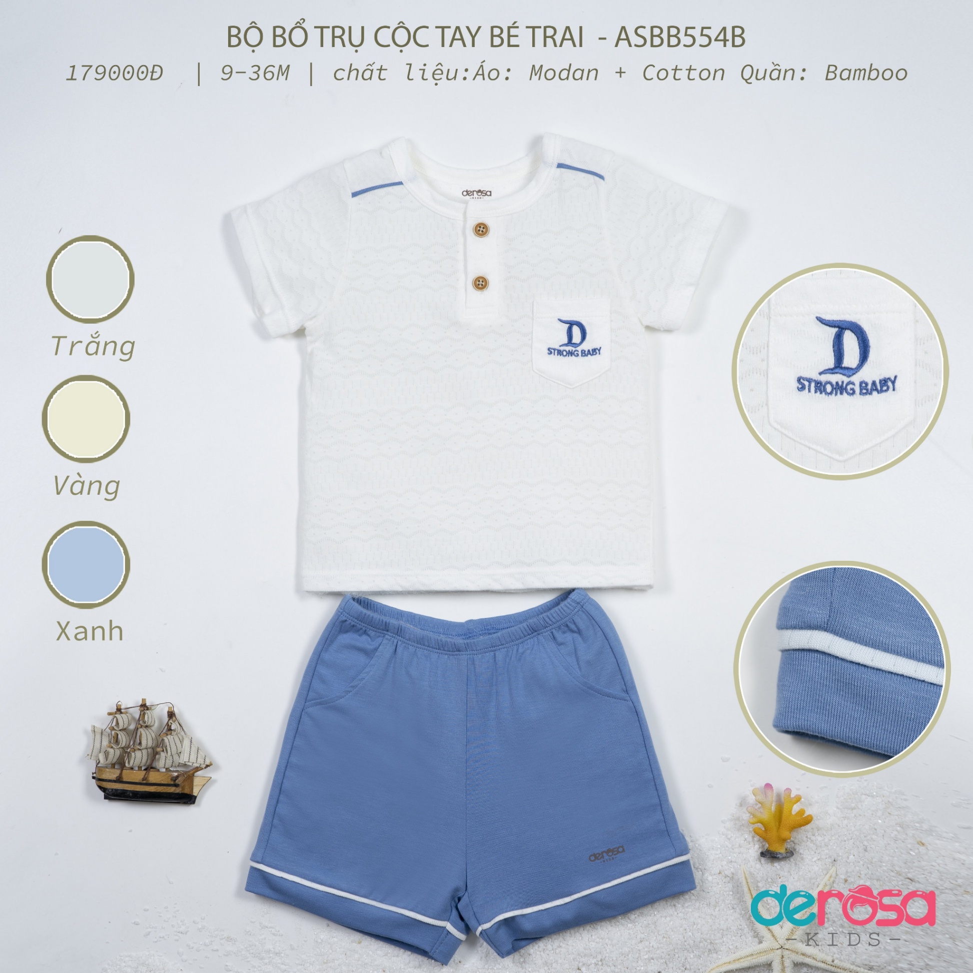 ASBB554B-(9-36M)- Bộ áo cổ trụ BT