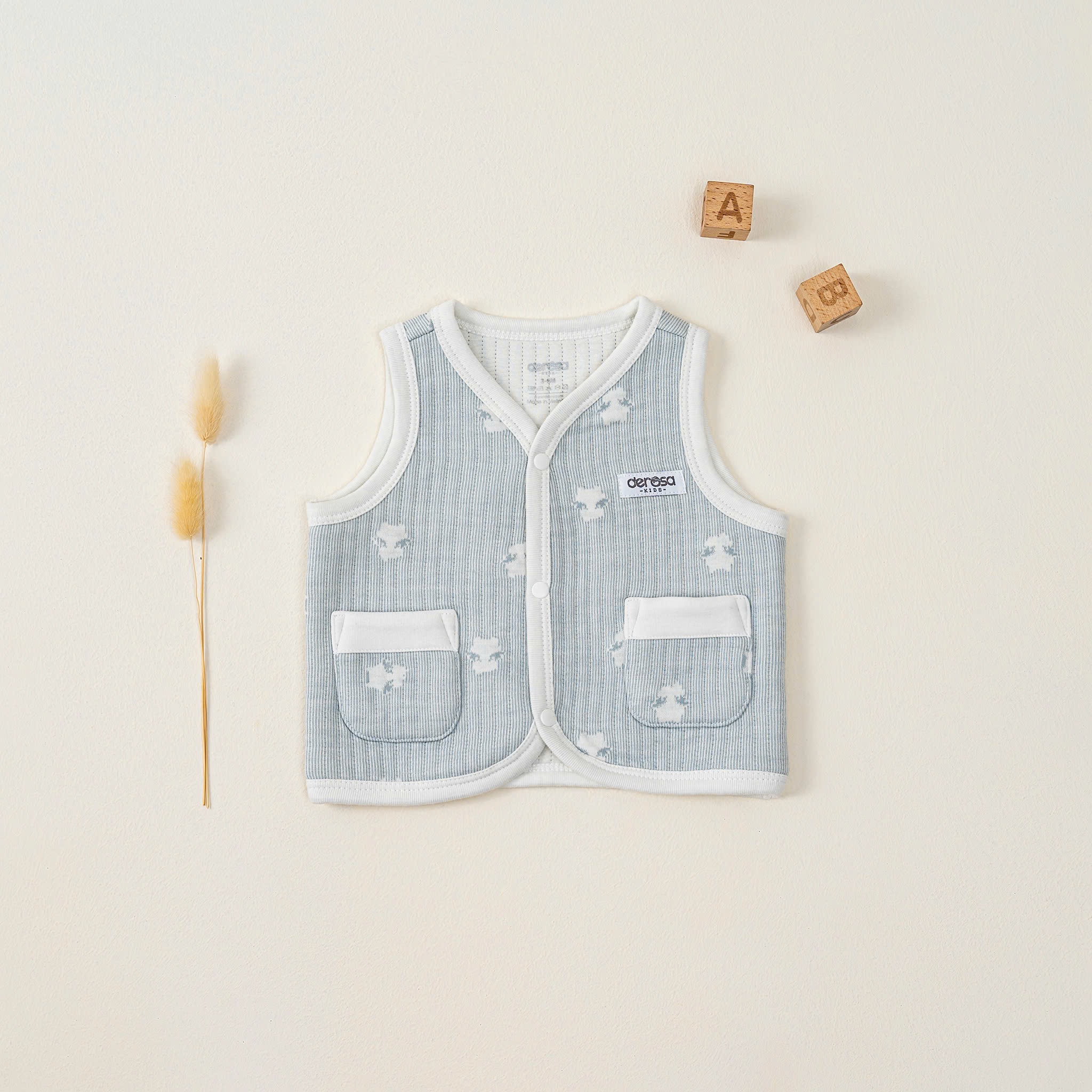 Áo Gile SS trần bông (0-12M) Hồng