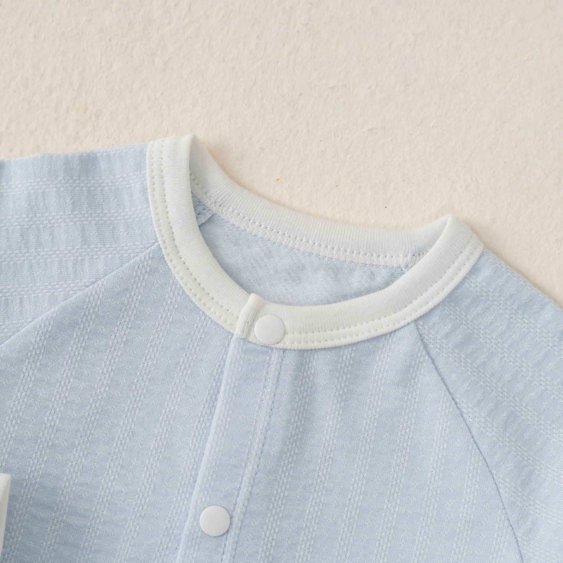 Bộ SS cài giữa dài tay kẻ (0-6M) Nâu