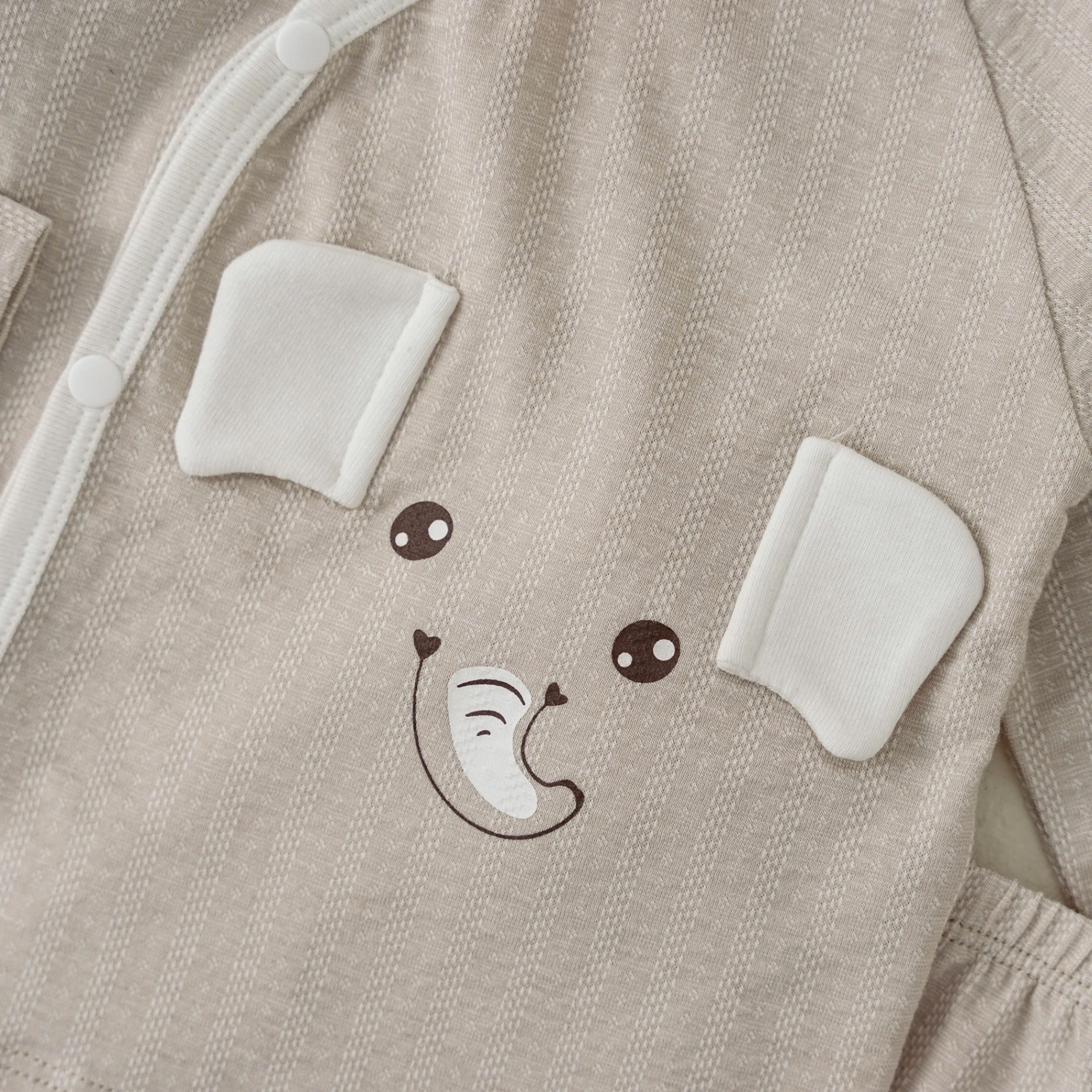 Bộ SS cài lệch dài tay (0-6M) Nâu