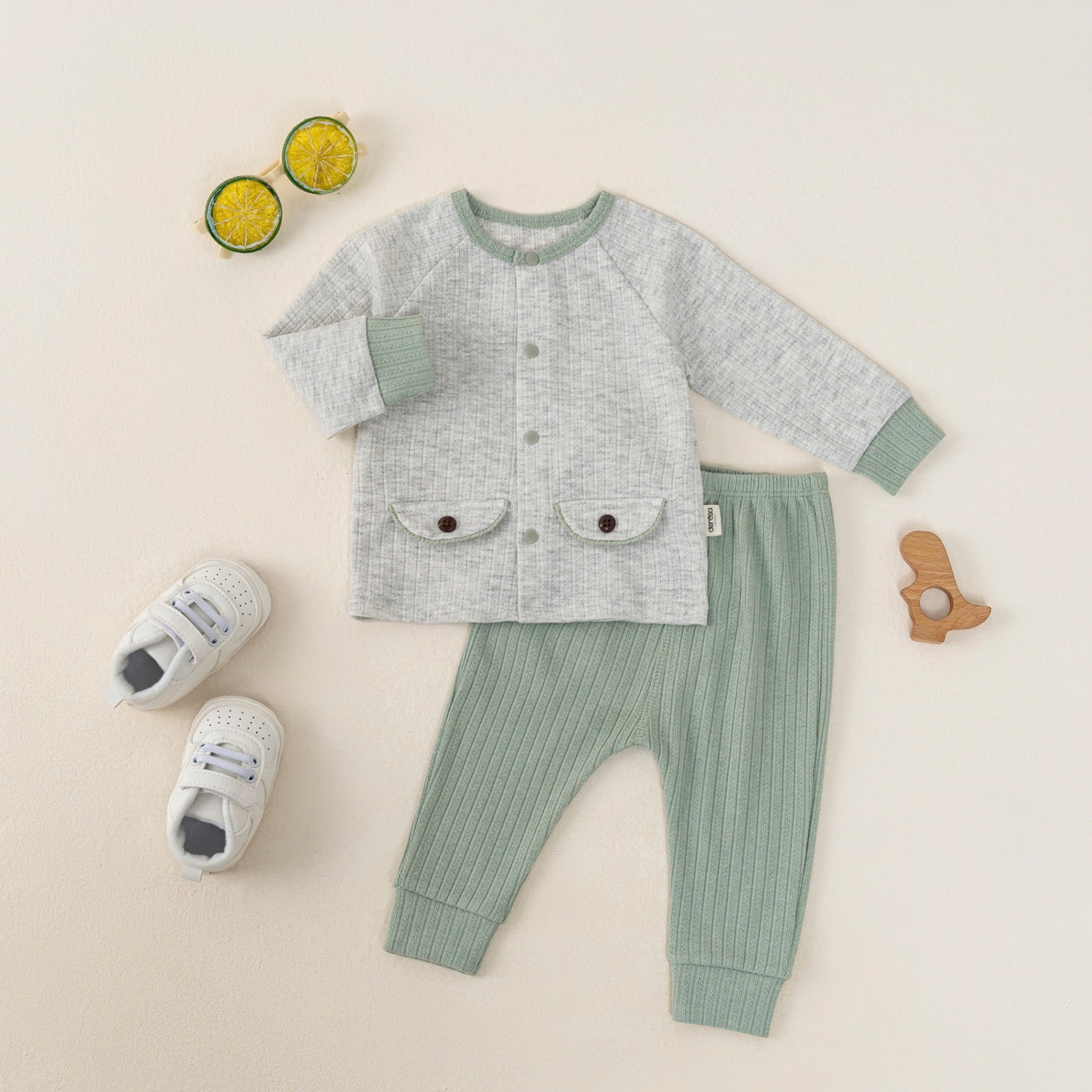 Bộ SS cài giữa DT BT (0-9M) Nâu