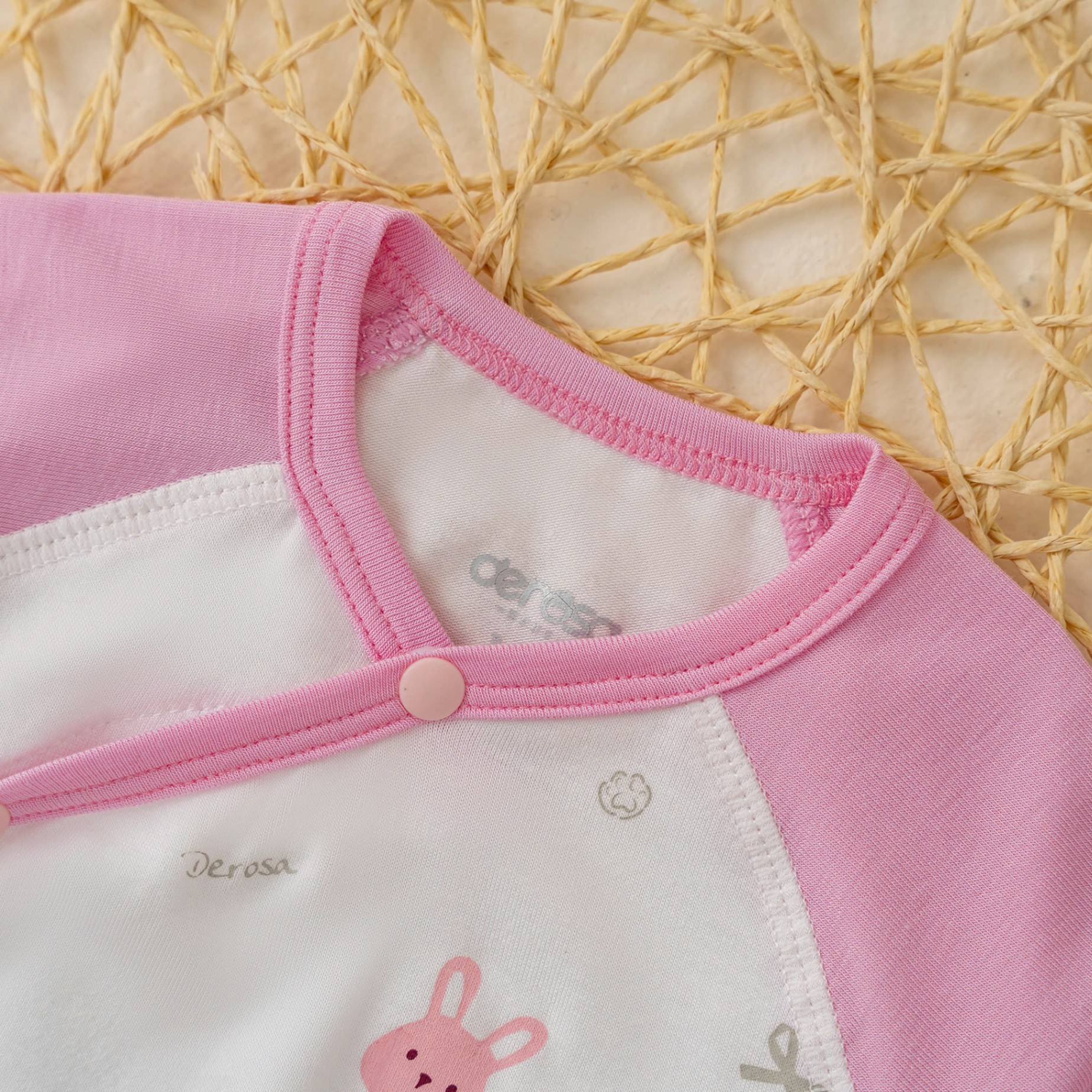 Bộ SS cài lệch BG (0-6M) Hồng san hô