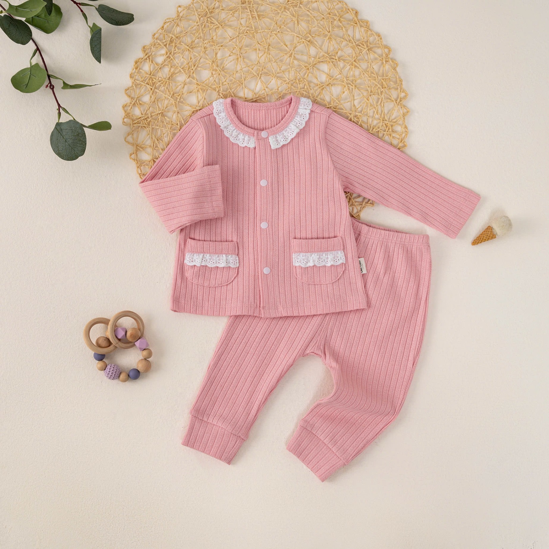 Bộ SS cài giữa DT BG (0-9M) Hồng