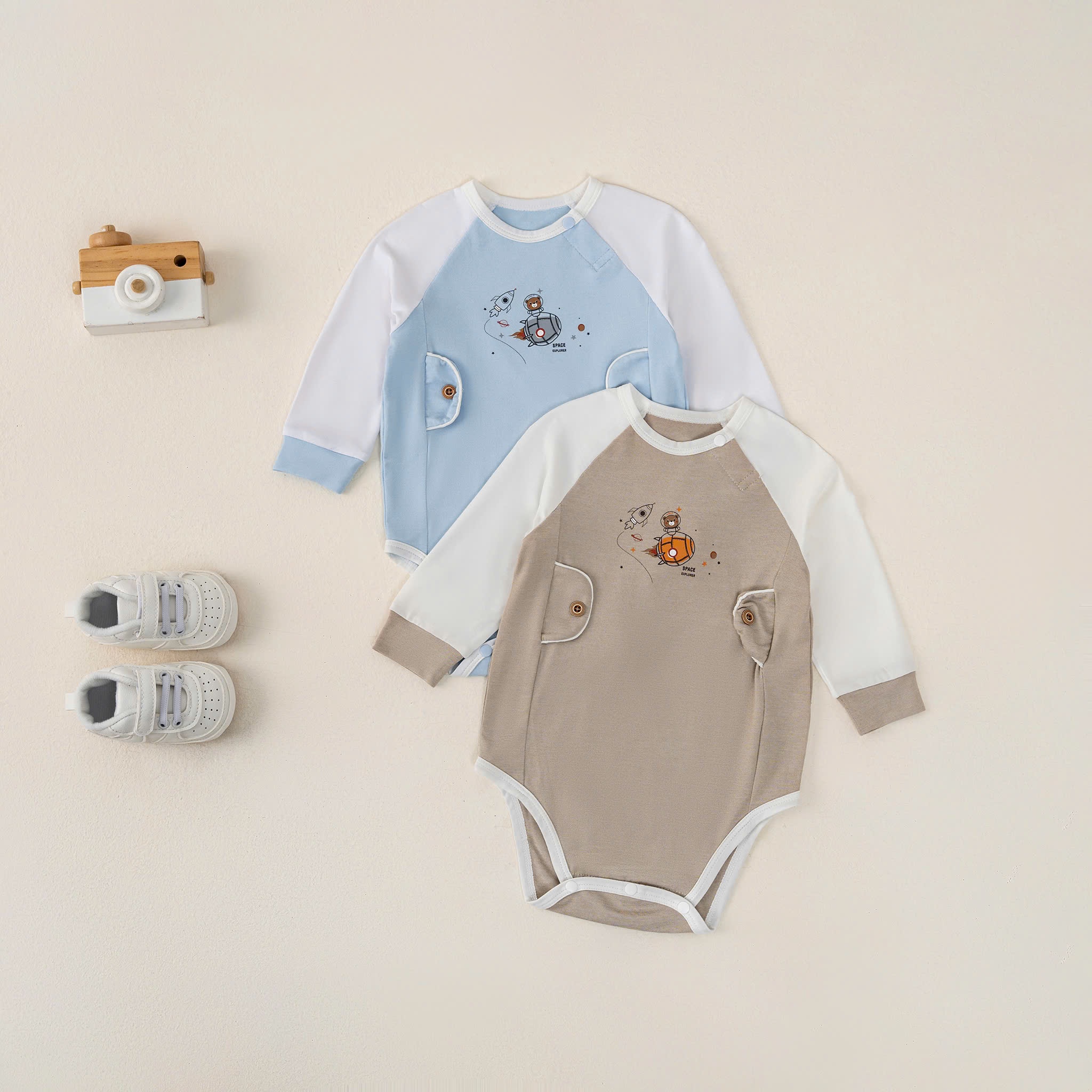 Body chip SS dài tay (3-12M) Xanh