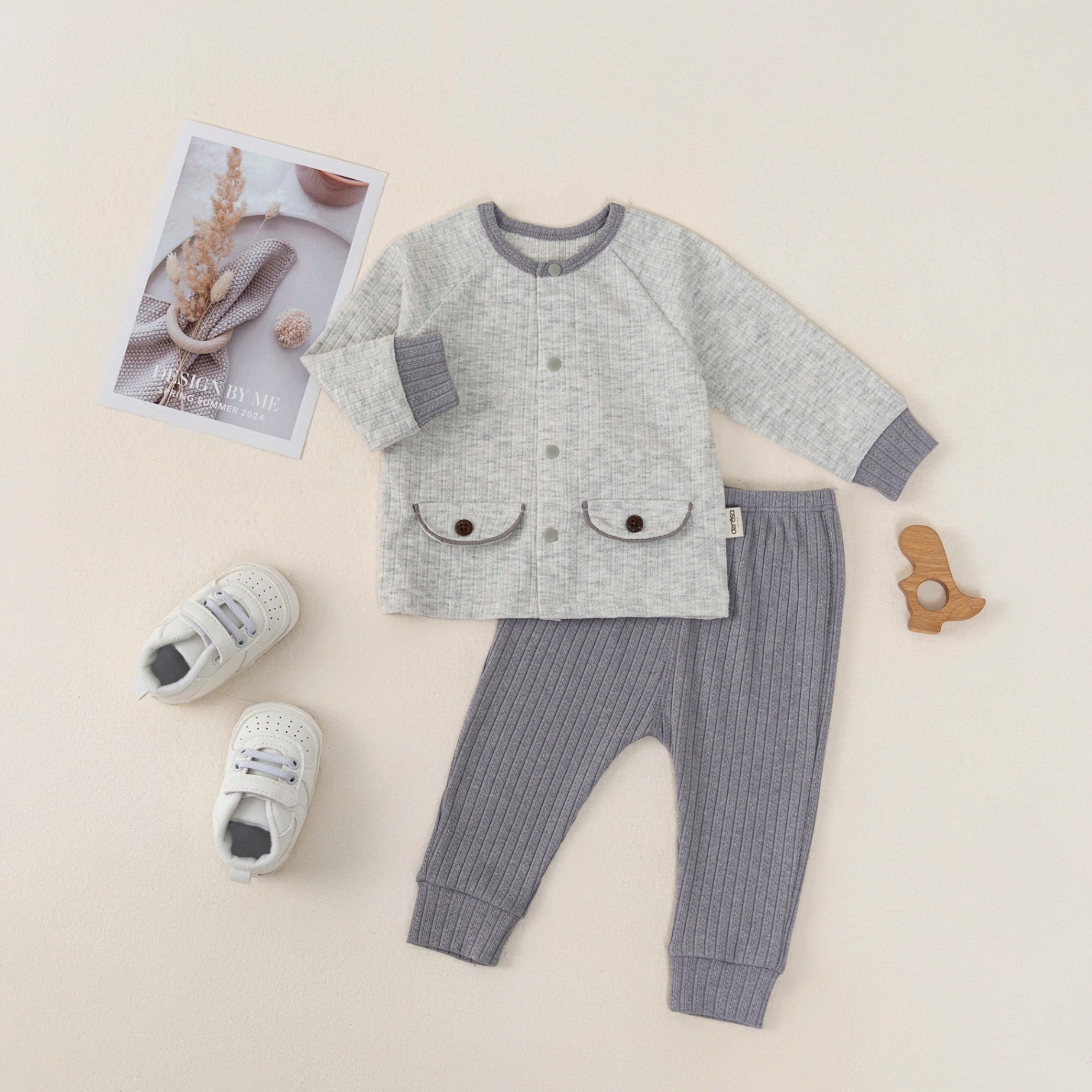 Bộ SS cài giữa DT BT (0-9M) Nâu
