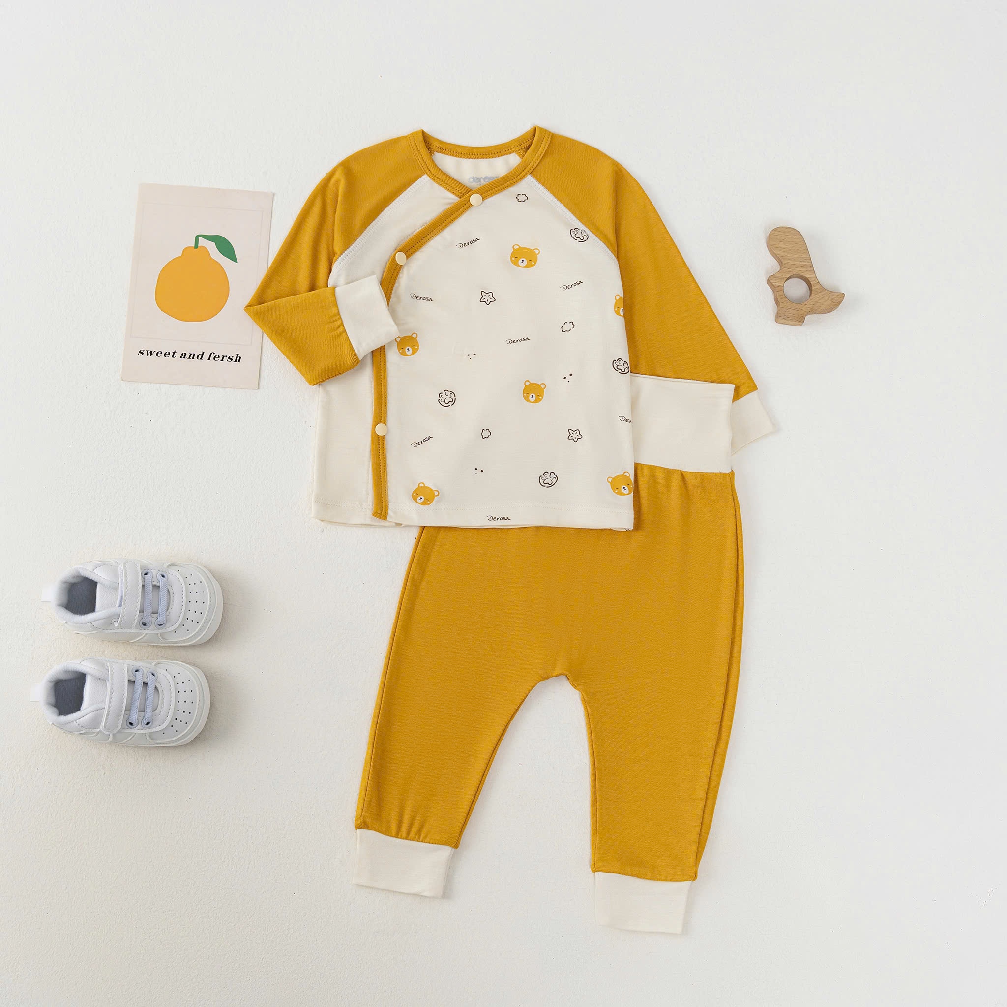 Bộ SS cài lệch BT (0-6M) Vàng
