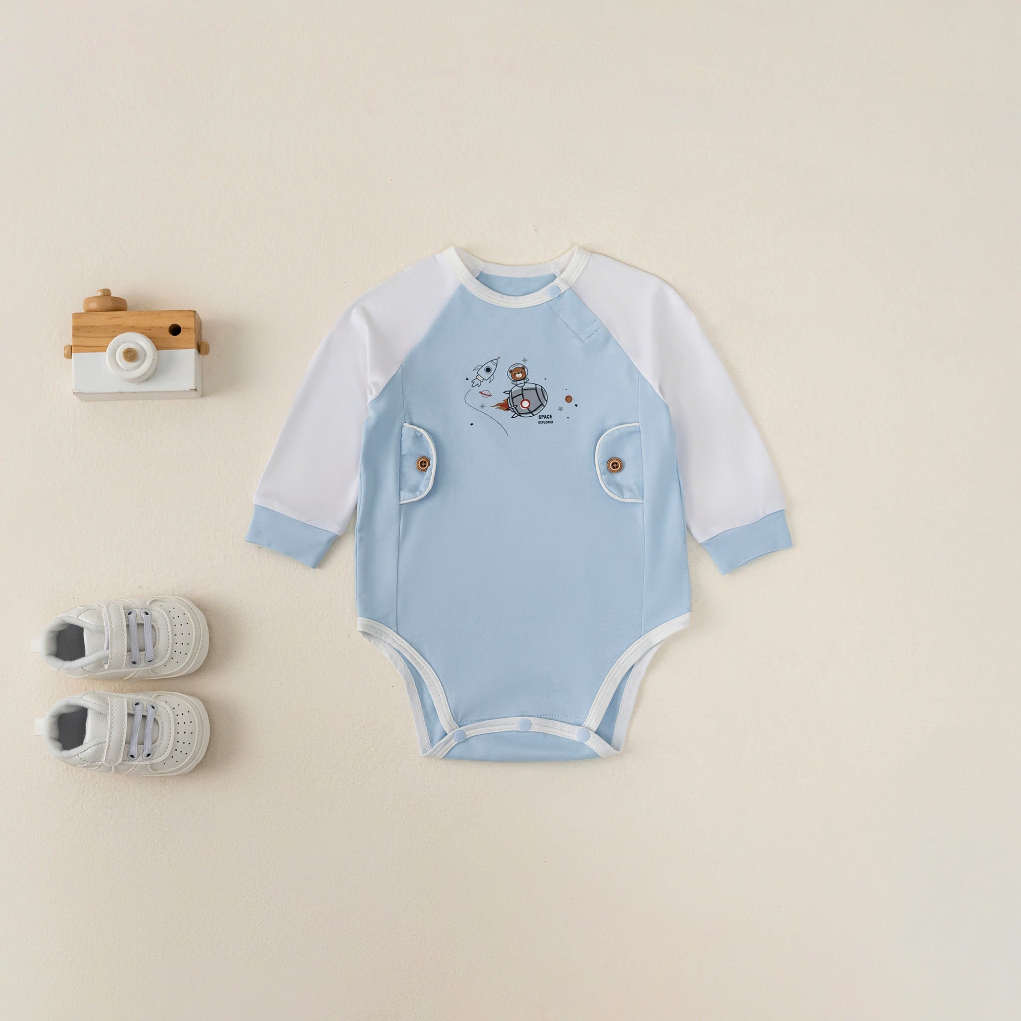 Body chip SS dài tay (3-12M) Xanh