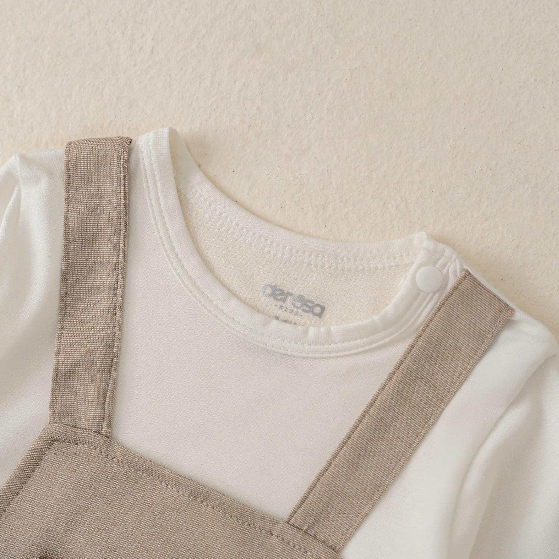 Body dài tay phối yếm BT(3-12M) Nâu