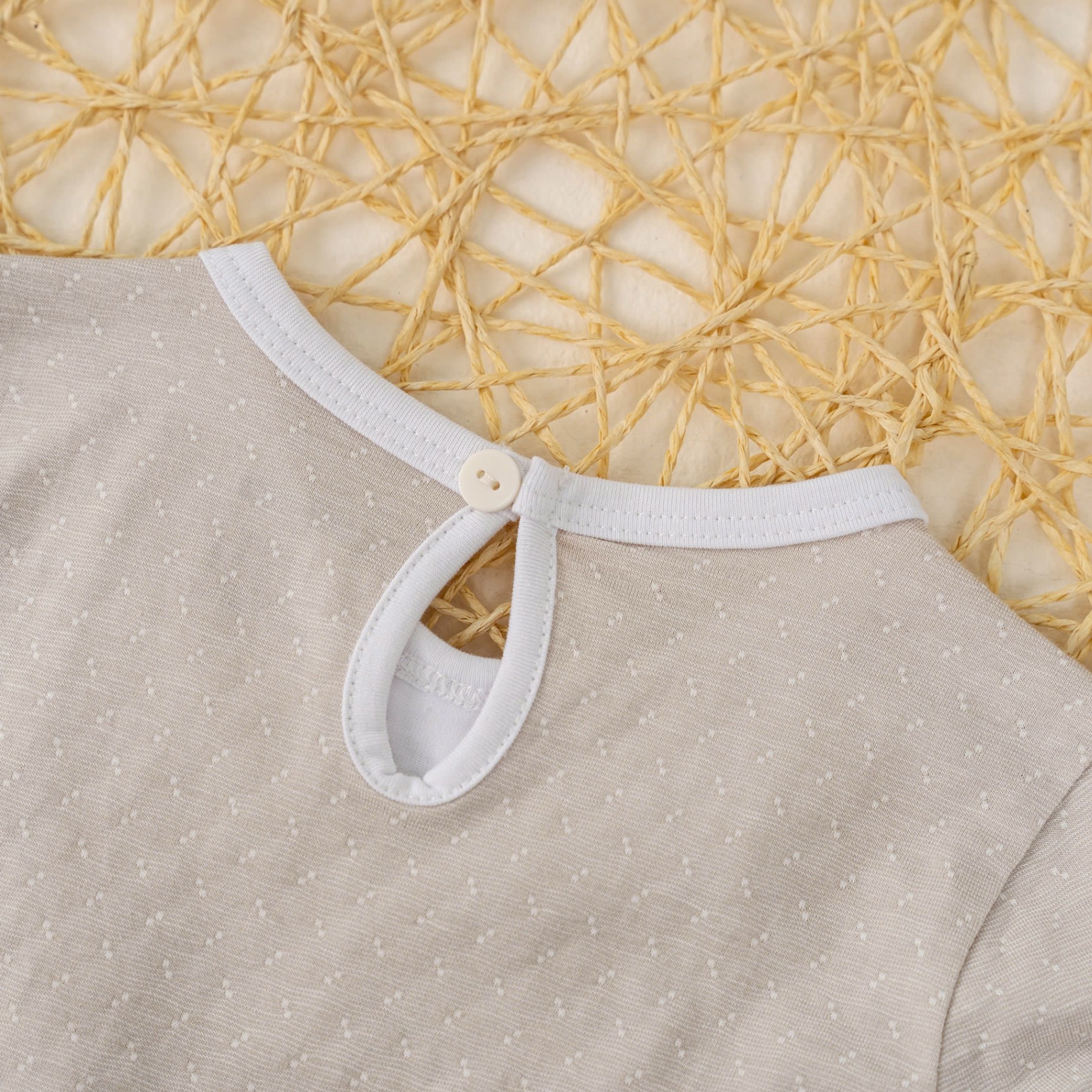 Bộ dài tay cổ sen BG (6-36M) Be
