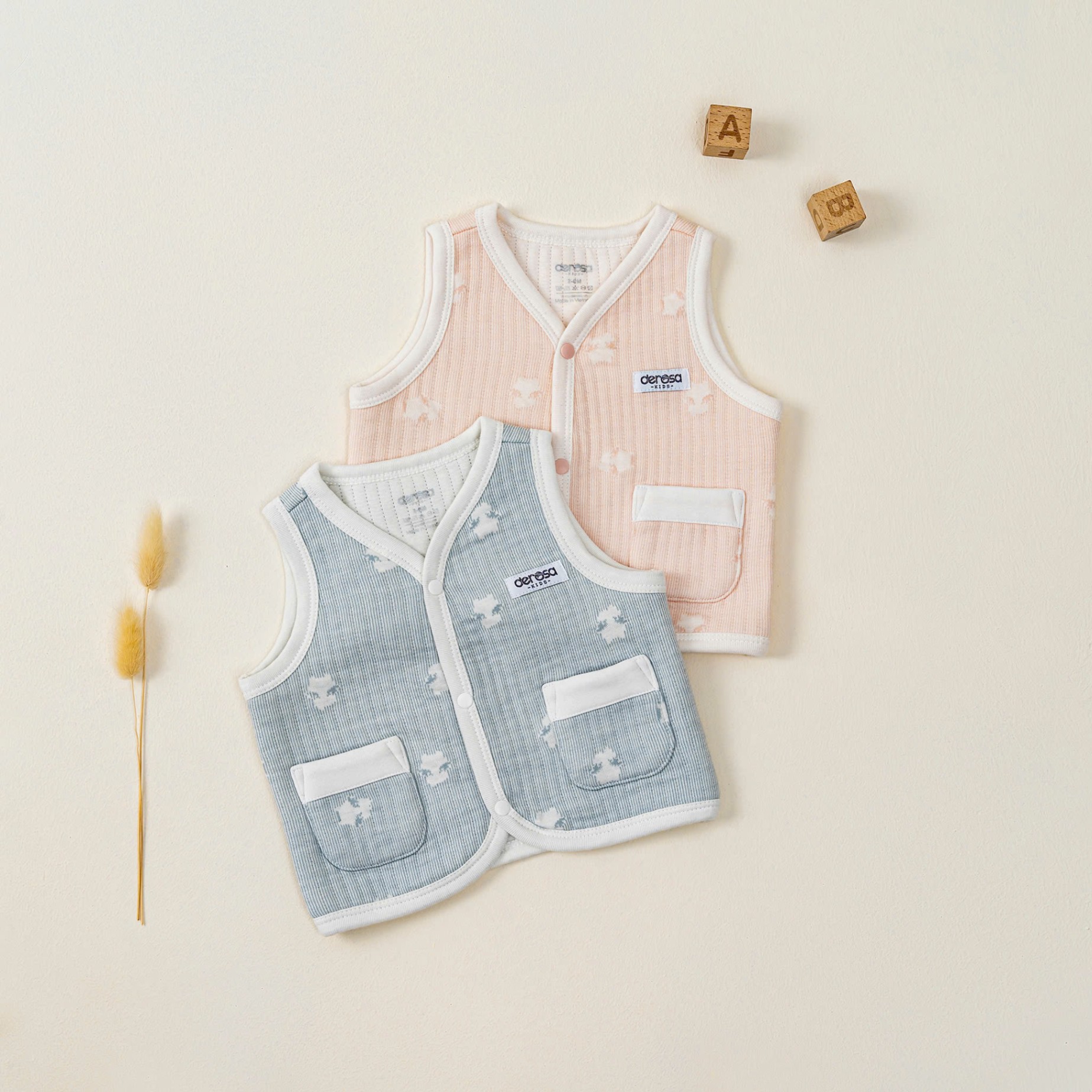 Áo Gile SS trần bông (0-12M) Hồng