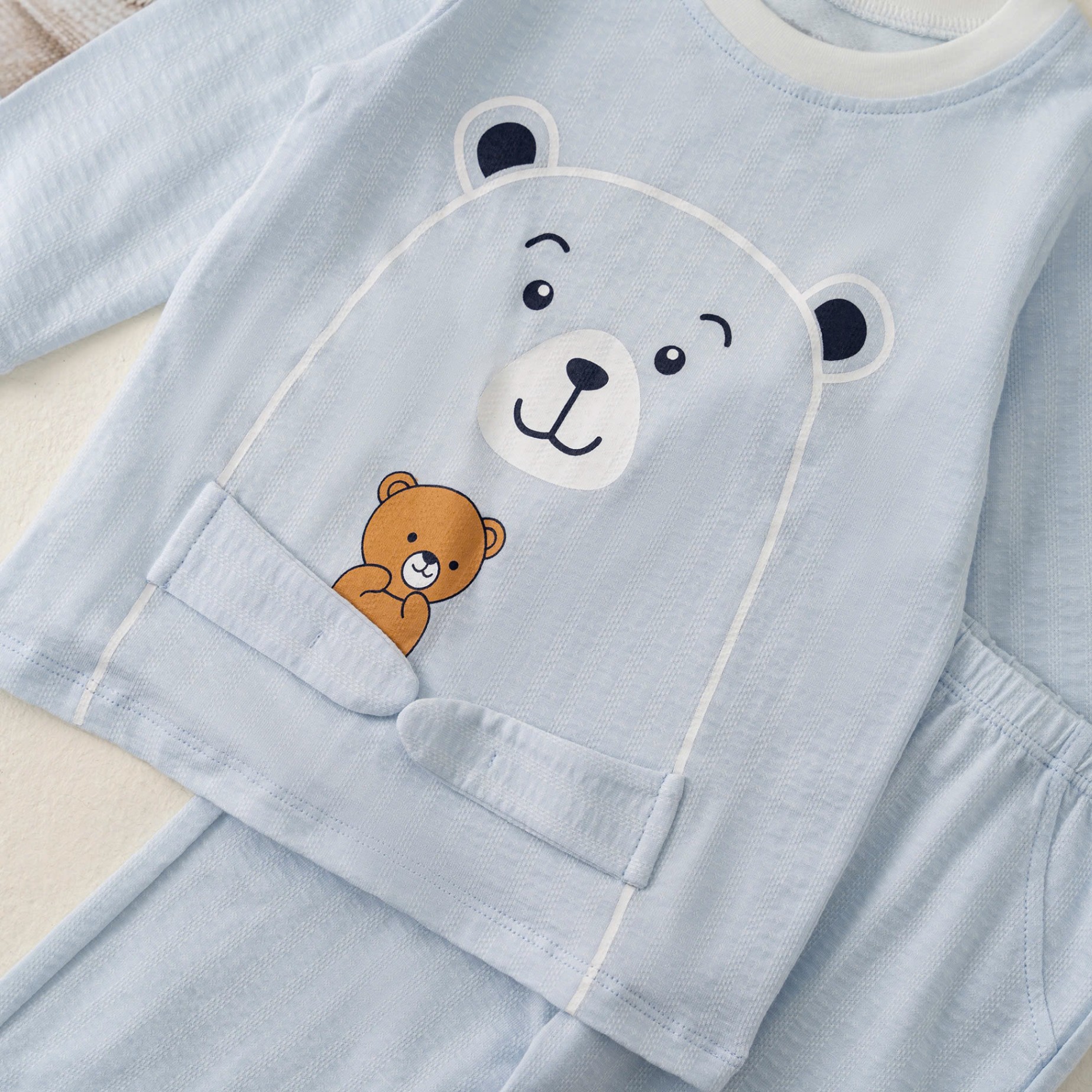 Bộ dài tay BT màu kẻ (6-24M) Nâu