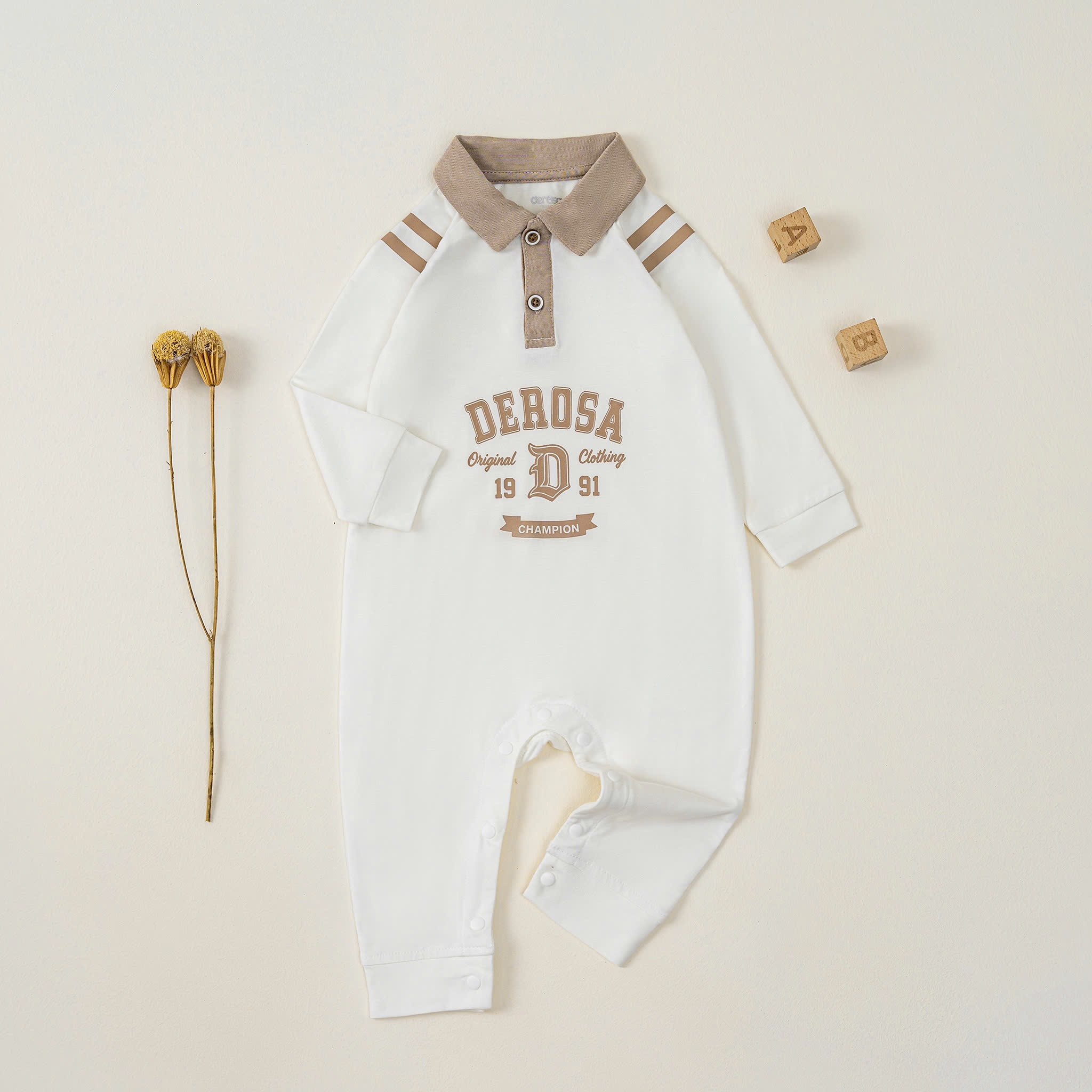 Body SS DT cổ Polo (3-9M) Trắng