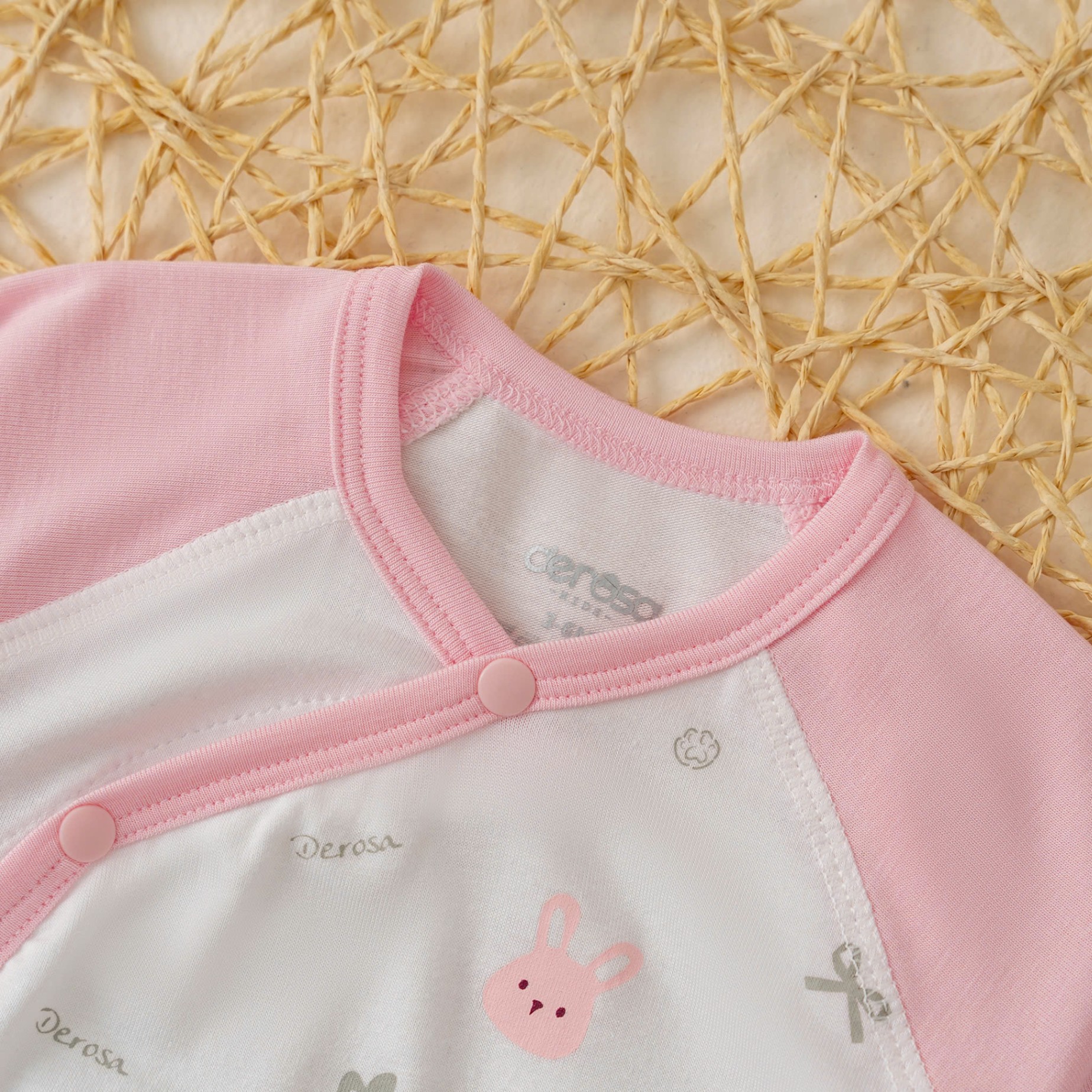 Bộ SS cài lệch BG (0-6M) Hồng san hô