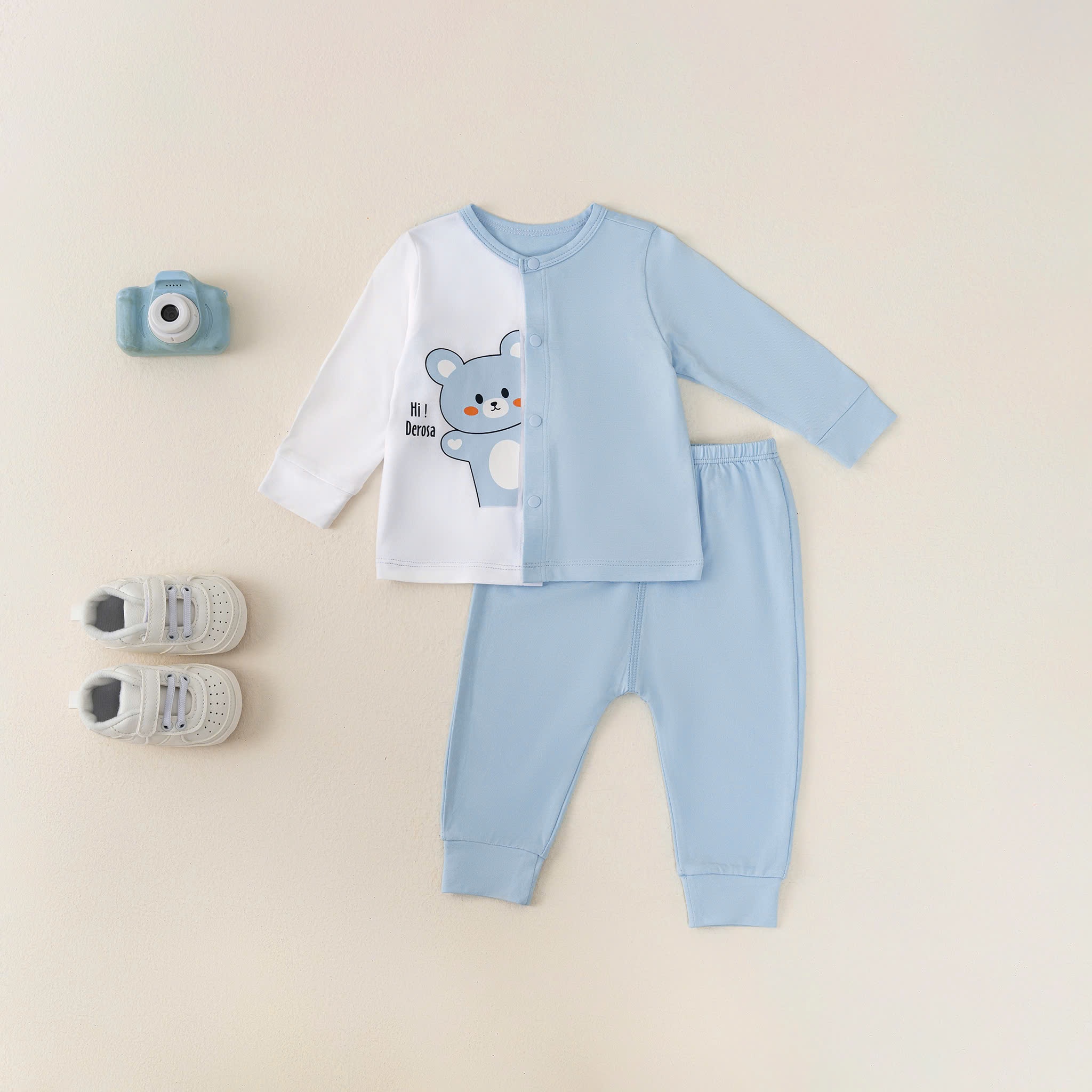 Bộ SS cài giữa DT(0-6M) Xanh
