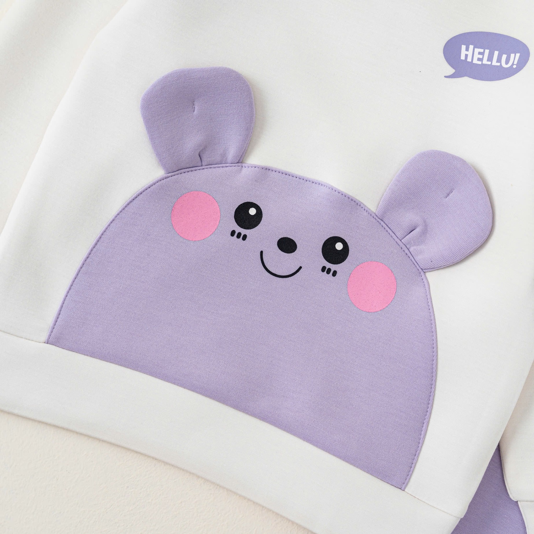 Bộ Thu Đông BG tai gấu (1-4Y) Trắng