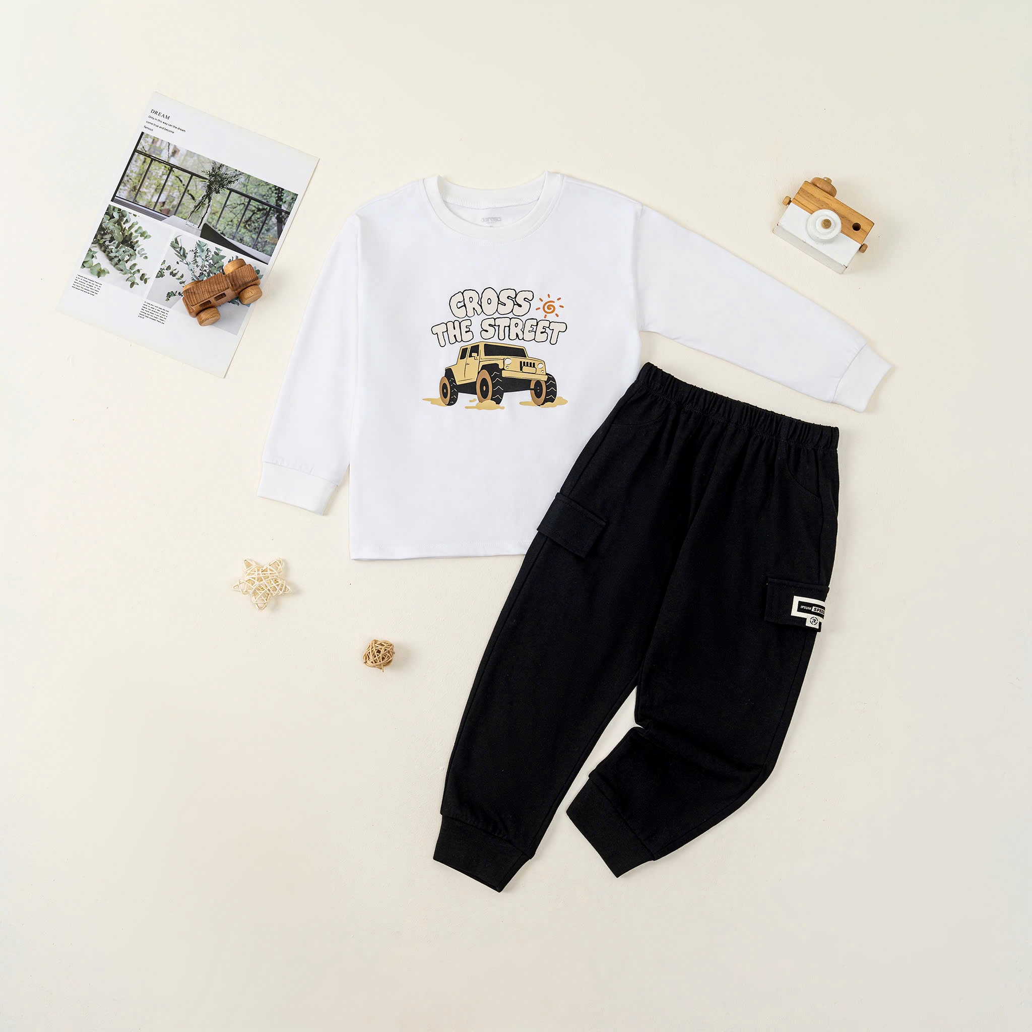 Bộ áo polo DT BT (1-4Y) Trắng