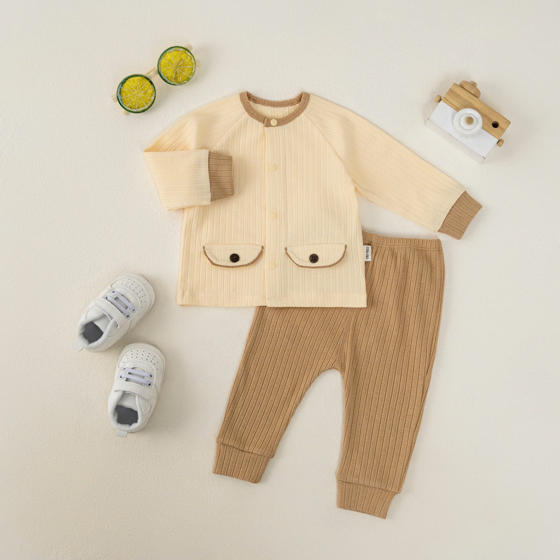 Bộ SS cài giữa DT BT (0-9M) Nâu