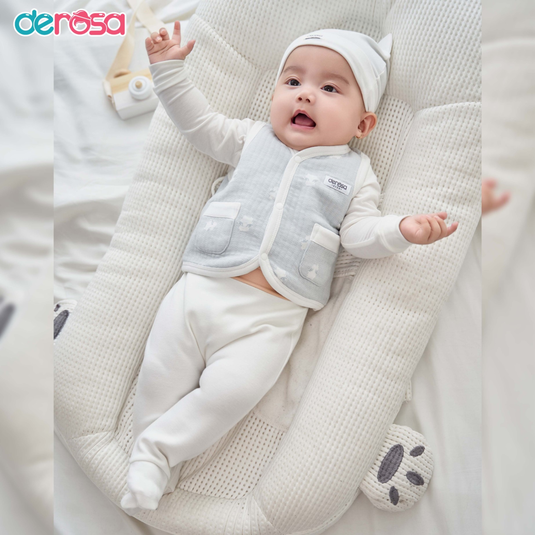 Áo Gile SS trần bông (0-12M) Hồng
