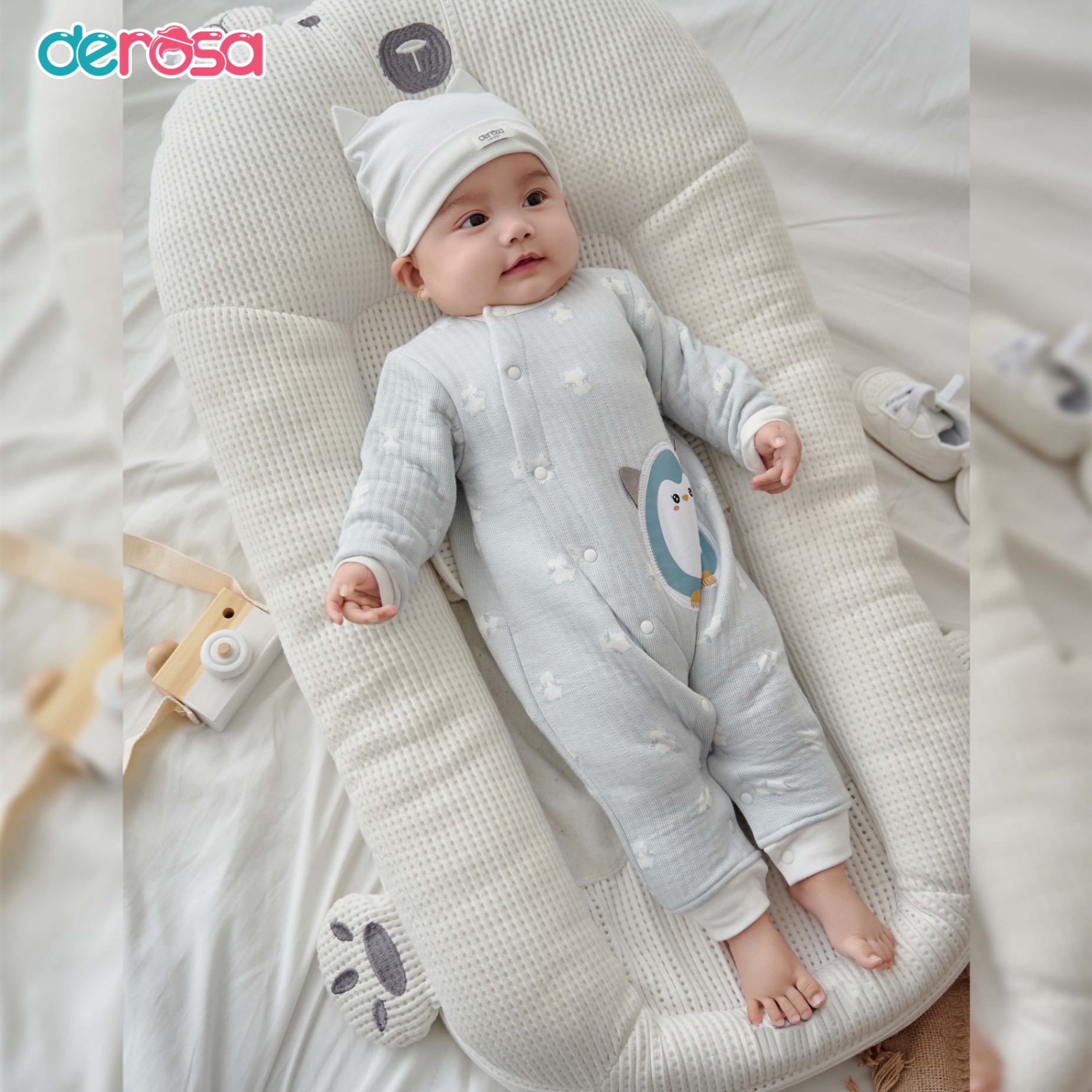 Body SS DT trần bông (0-12M) Hồng