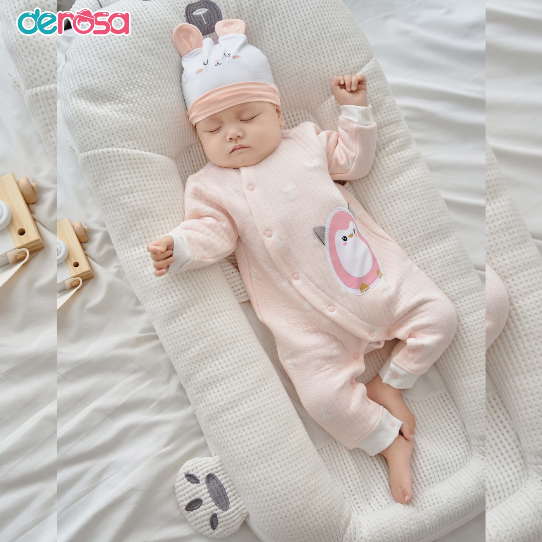 Body SS DT trần bông (0-12M) Hồng