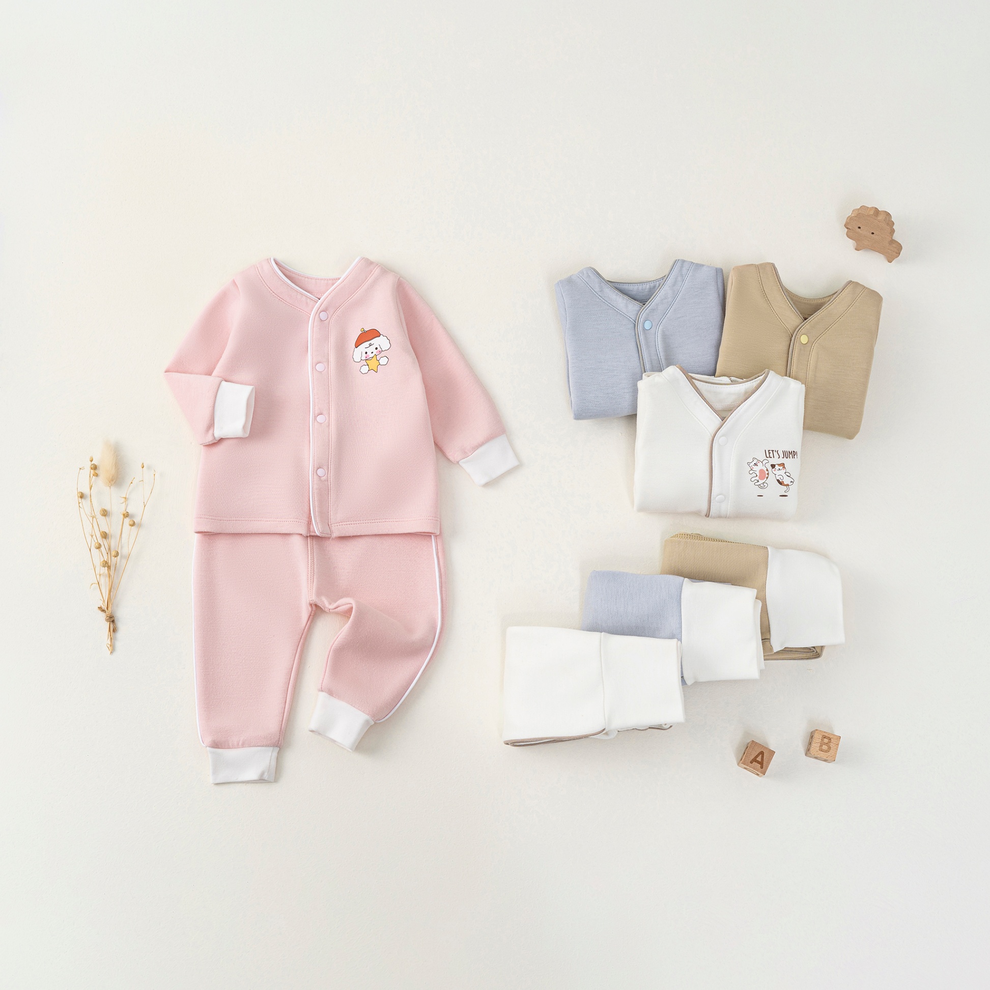 Bộ SS cài giữa DT (0-6M) Trắng