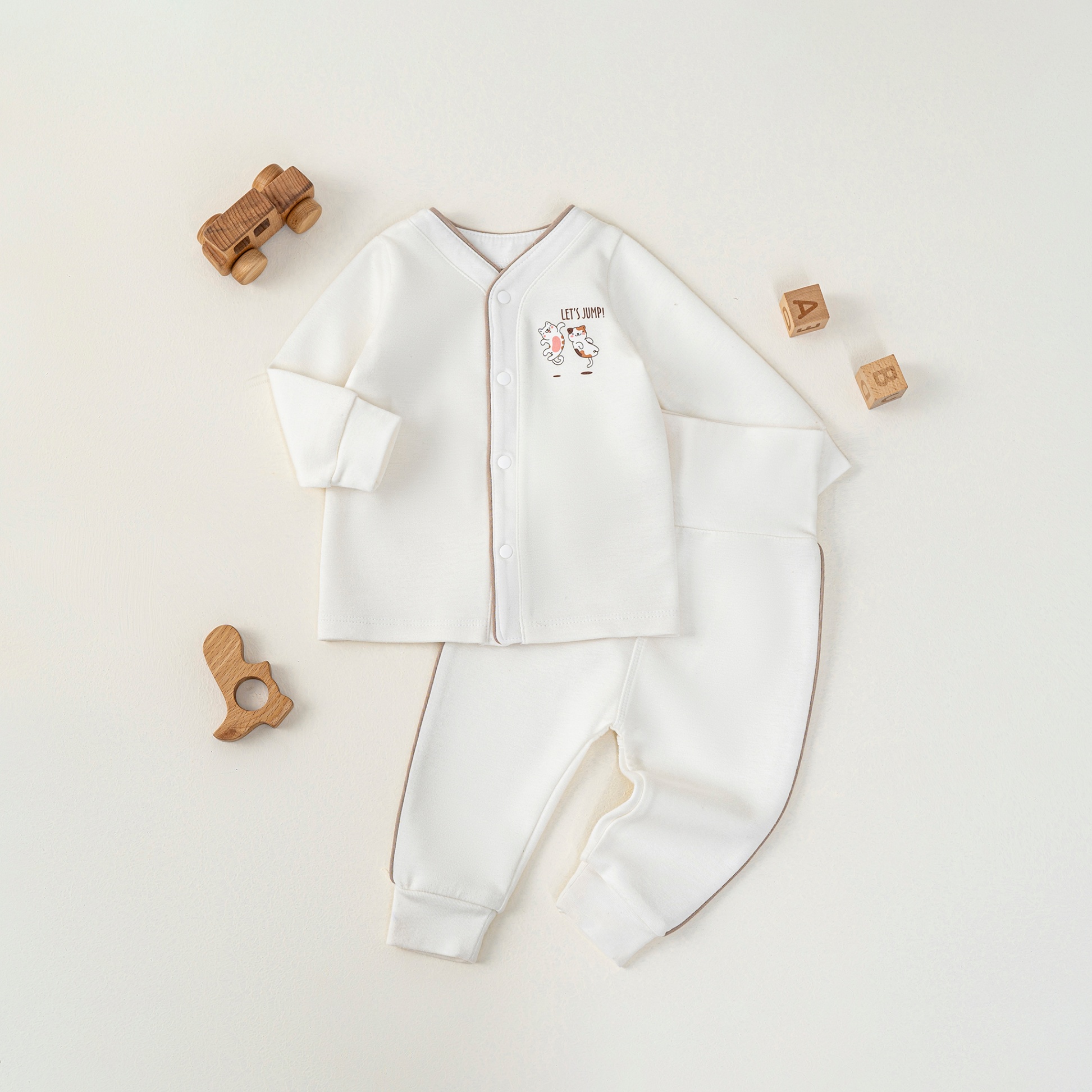 Bộ SS cài giữa DT (0-6M) Trắng