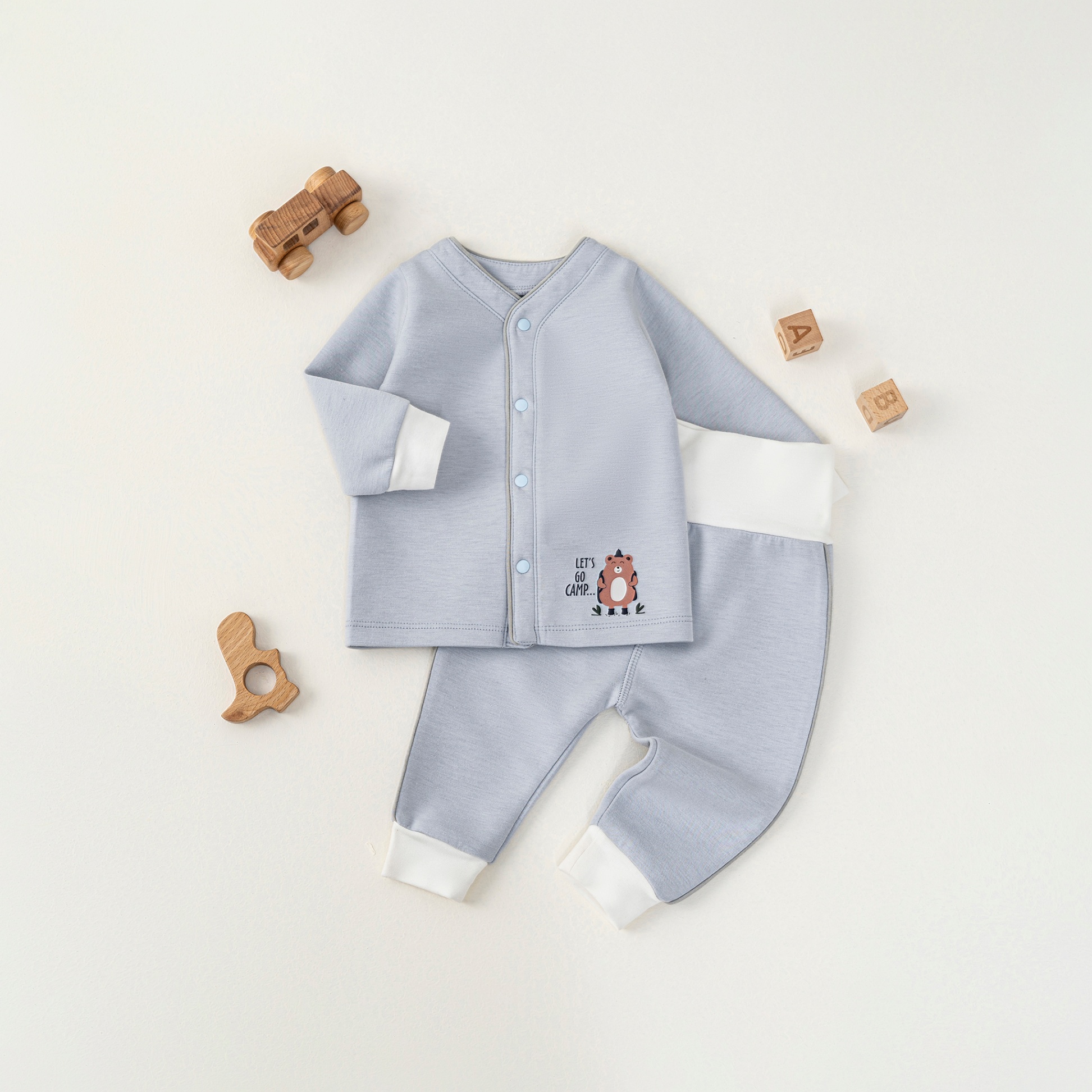 Bộ SS cài giữa DT (0-6M) Trắng