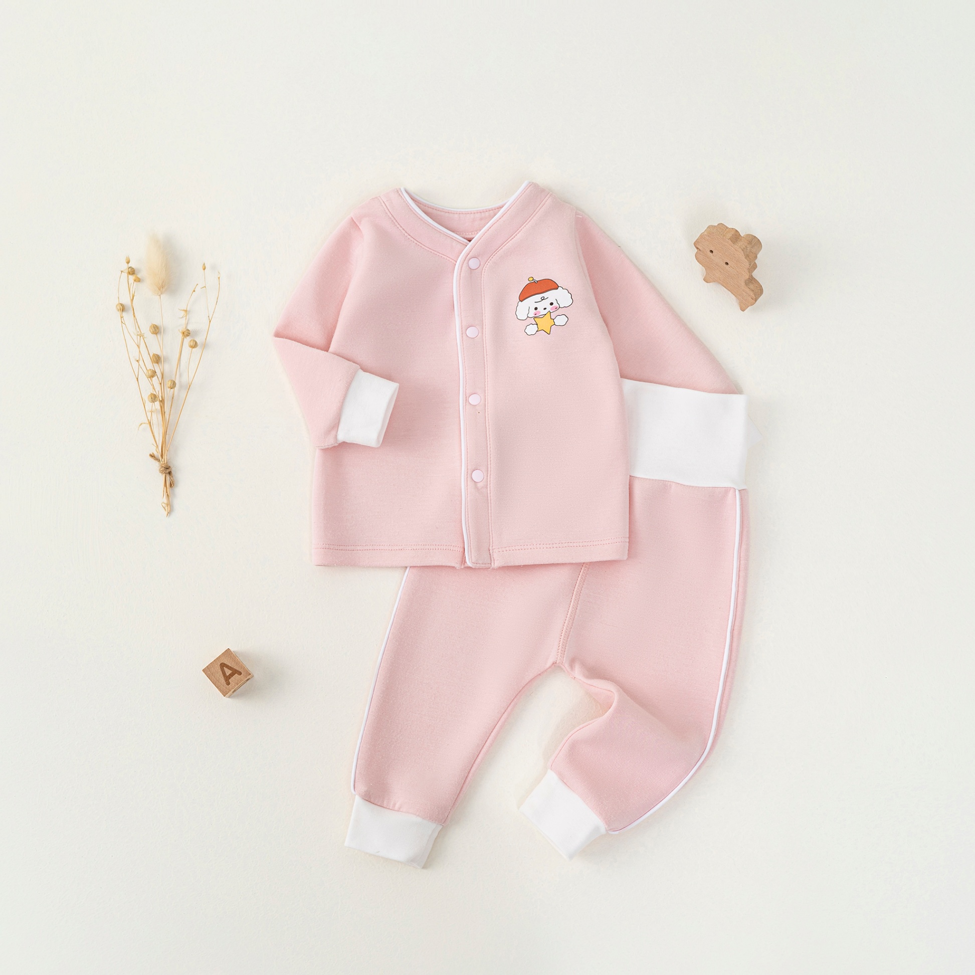 Bộ SS cài giữa DT (0-6M) Trắng