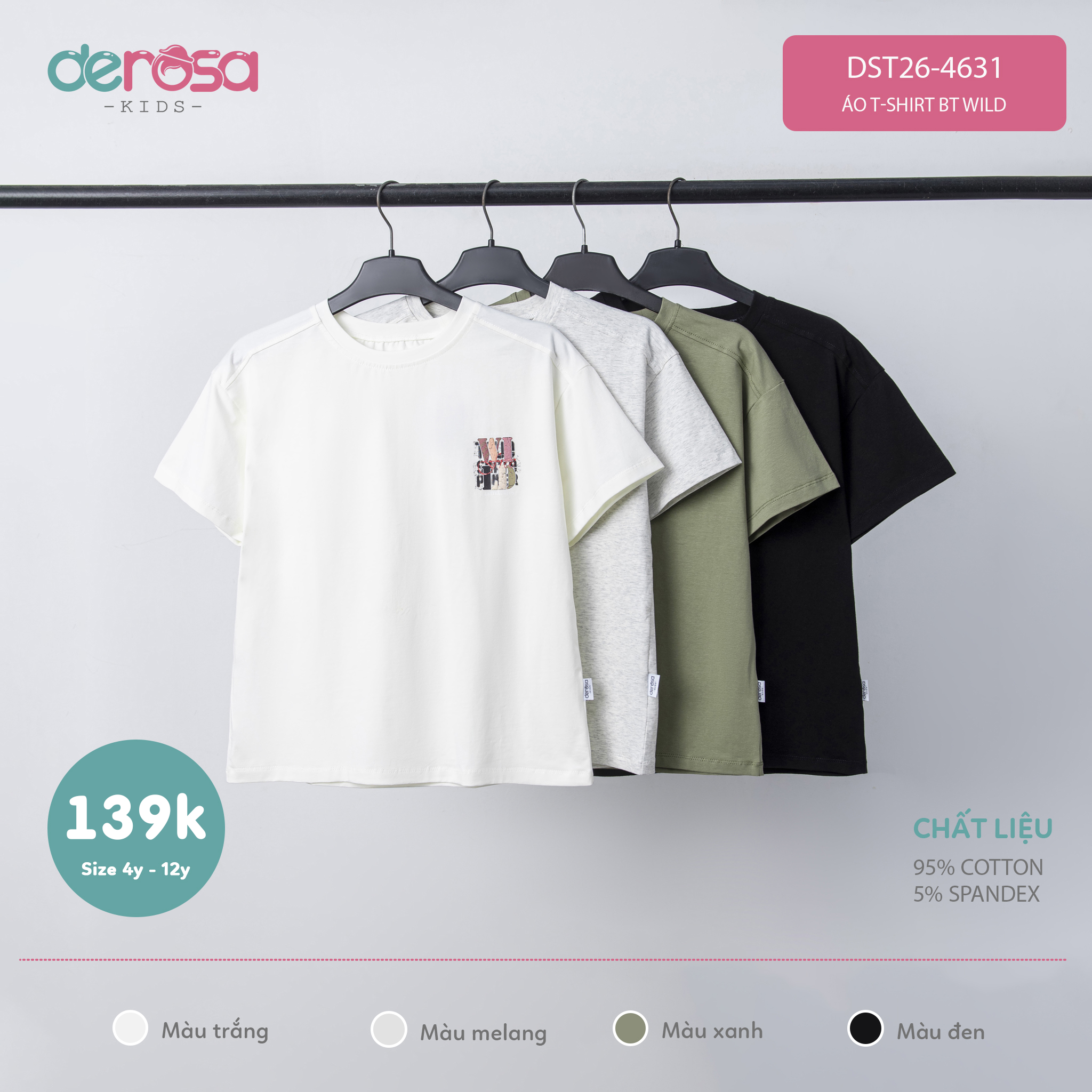 ÁO T-SHIRT BT WILD (4-14Y)
