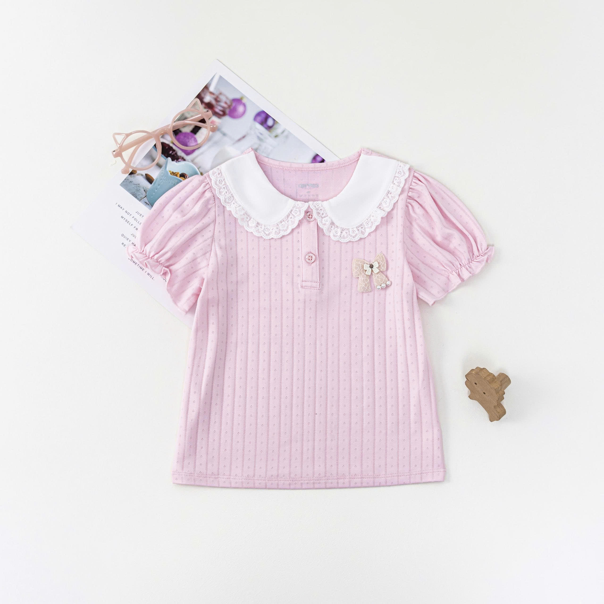 Áo CT cổ sen BG (1-4Y) - Kem