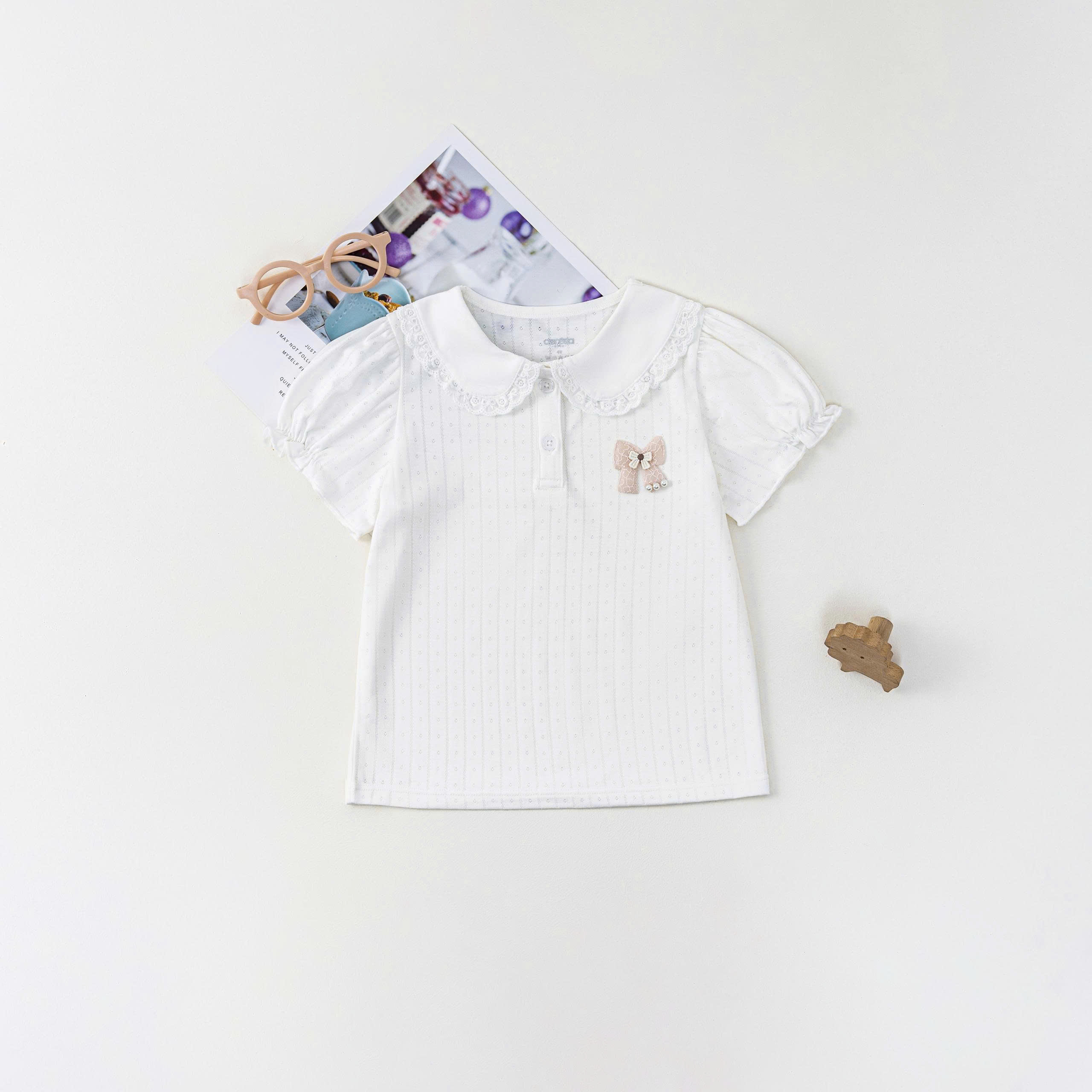 Áo CT cổ sen BG (1-4Y) - Kem