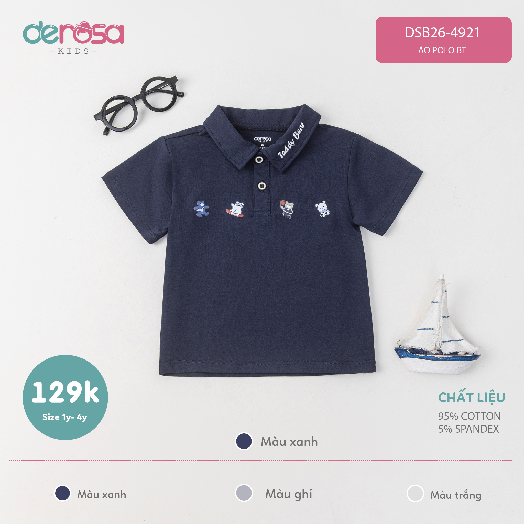 Áo Polo Bt (1-4Y) - Xanh