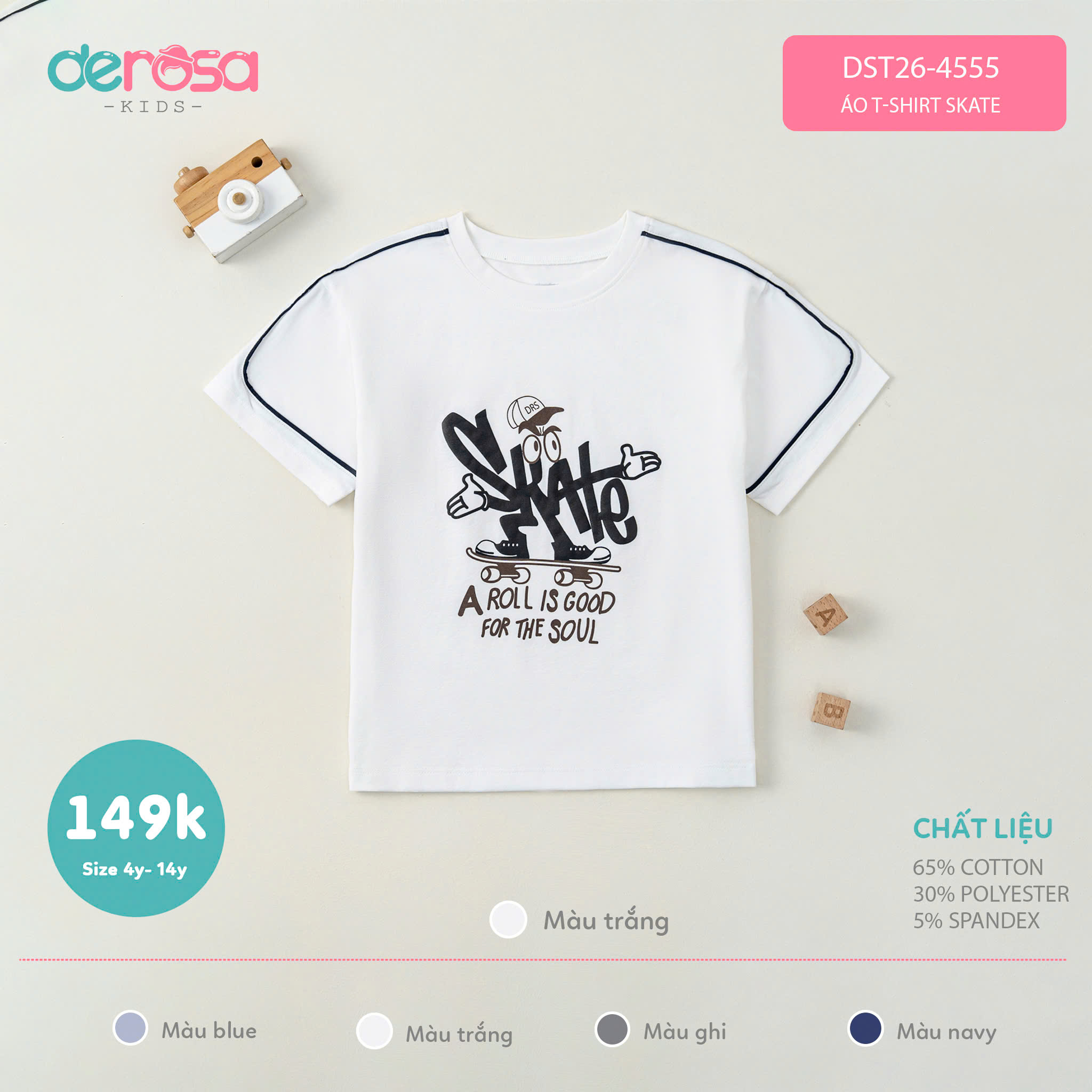 Áo T-shirt Skate (4-14Y)