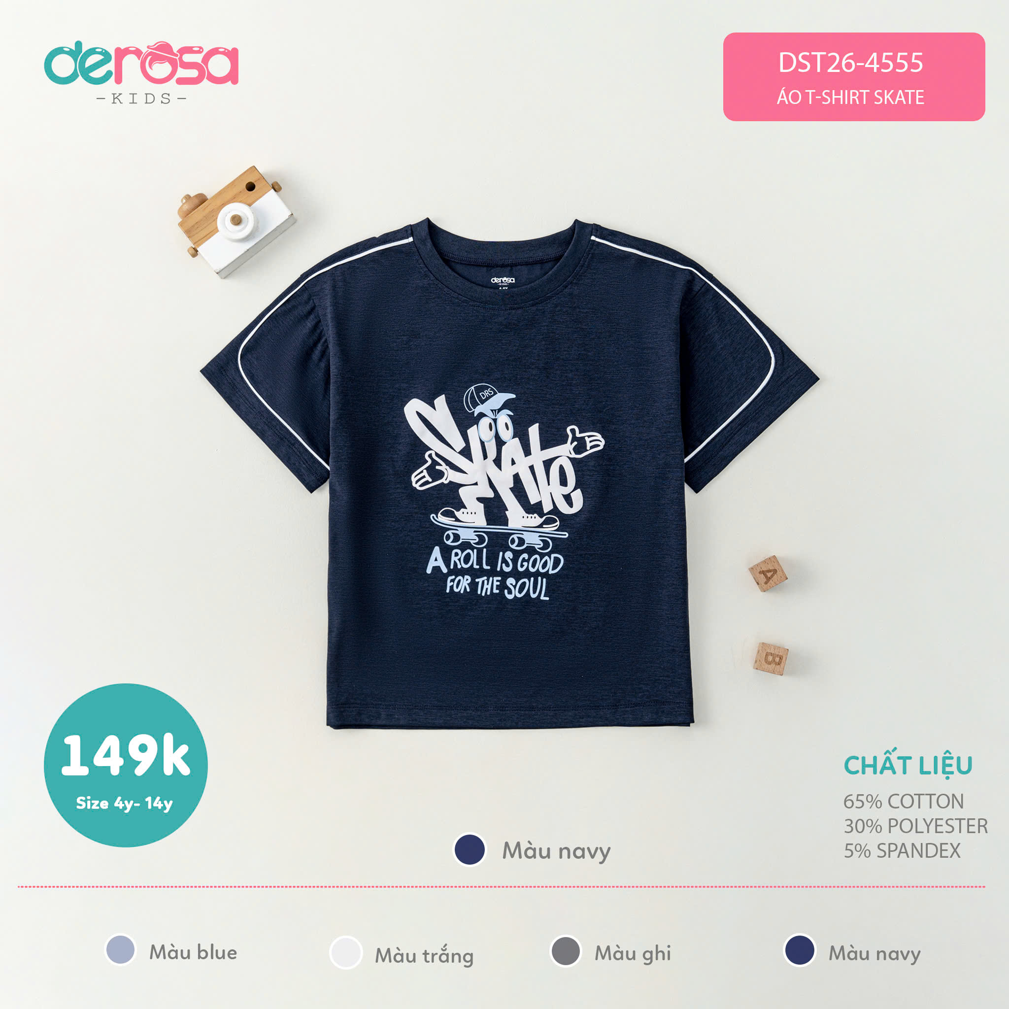 Áo T-shirt Skate (4-14Y)